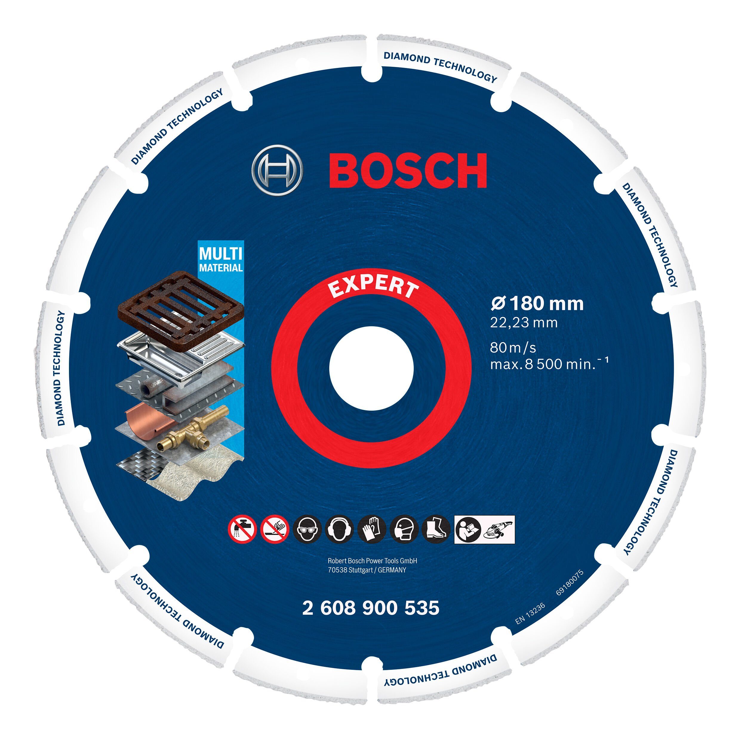 BOSCH Trennscheibe Expert Diamond Metal Wheel, Ø 180 mm, 180 x 22,23 mm