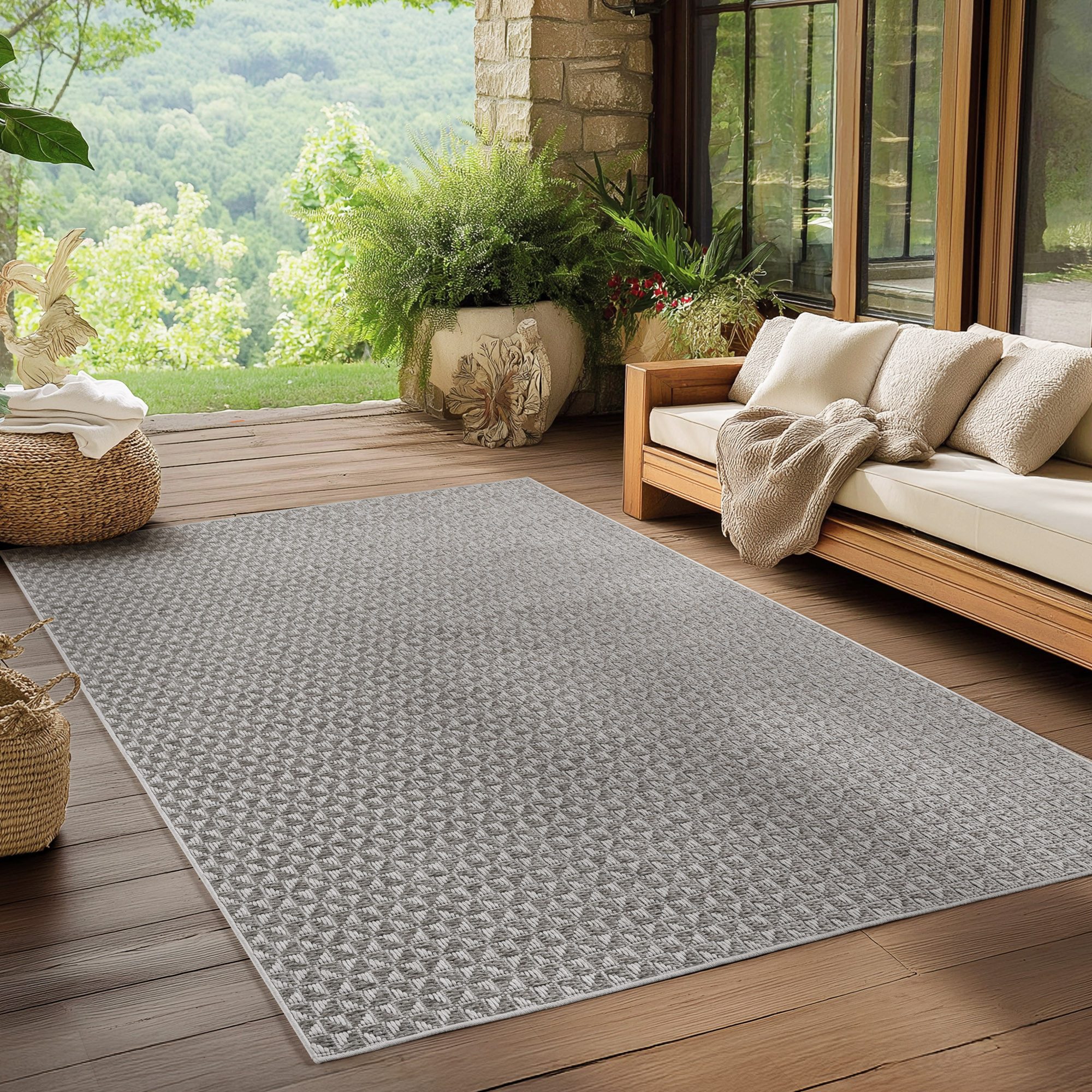 Ayyildiz Teppiche Outdoorteppich IBIZA 1903, rechteckig, Höhe: 5 mm, In und Outdoor, Läufer, Wohnzimmer, Küche, Flur oder Wintergarten