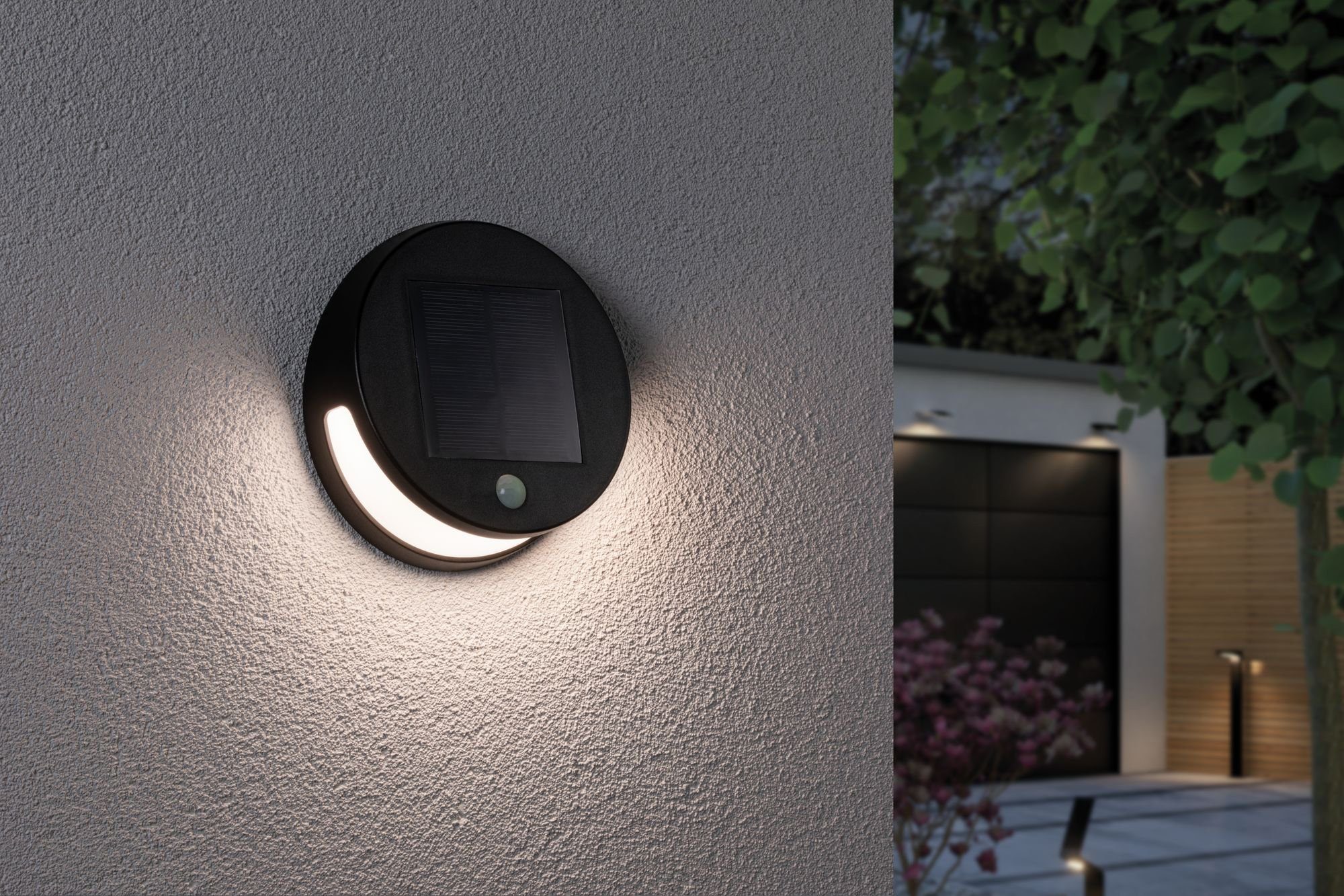 Paulmann LED Außen-Wandleuchte LED-Board, integriert, fest Solar, mit Bewegungsmelder Warmweiß, LED Helena, Bewegungsmelder