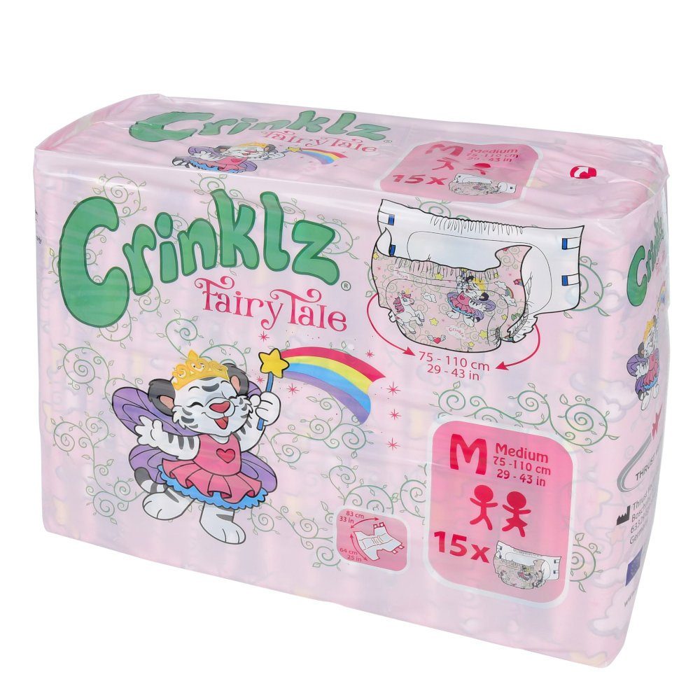 Crinklz Windeln Folie cm) Windeln im Fairy (75-110 Tale mit Crinklz - Märchendesign) (15-St., M