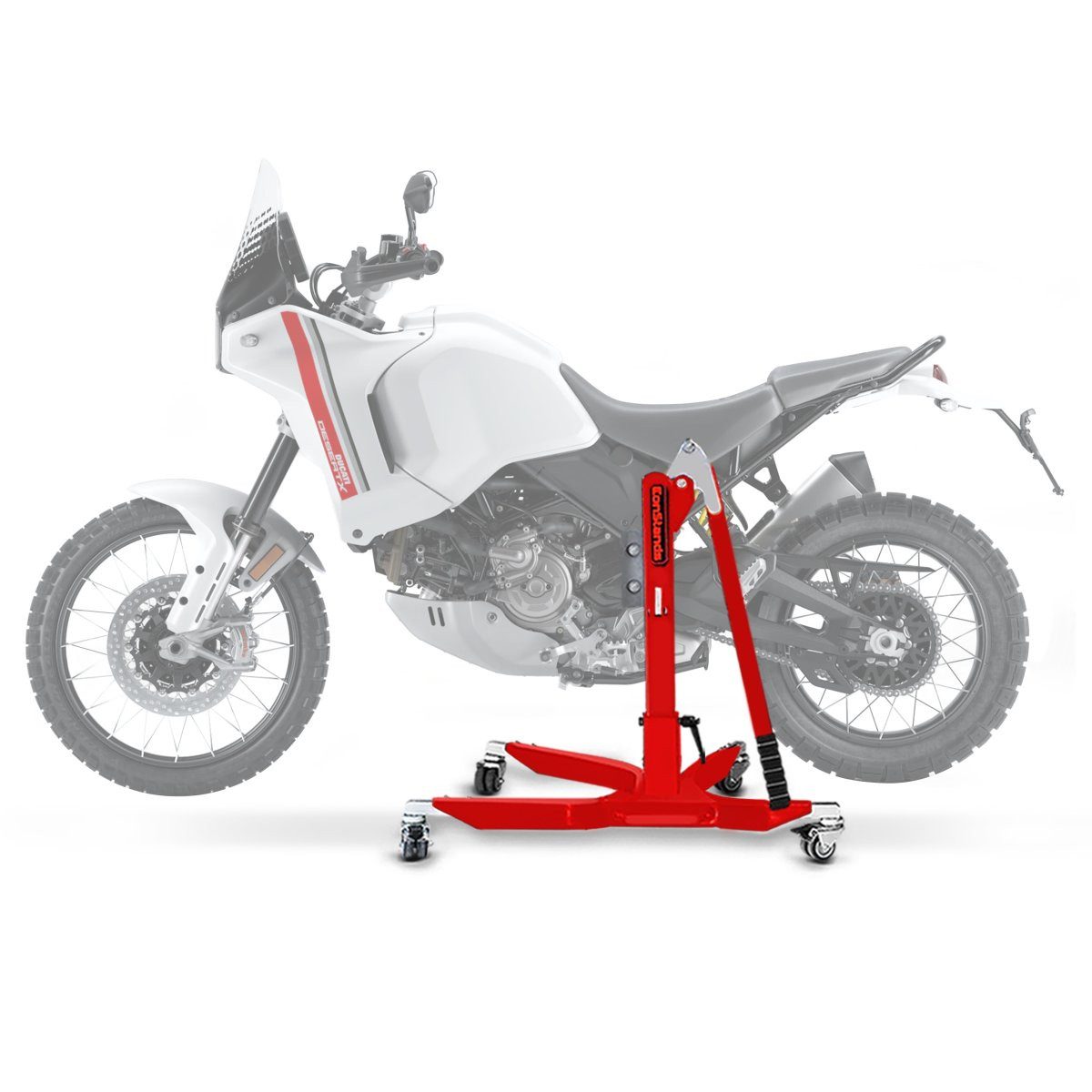 ConStands Motorradheber CS Power Classic-Zentralständer für Ducati Desert X 22-25 Rot