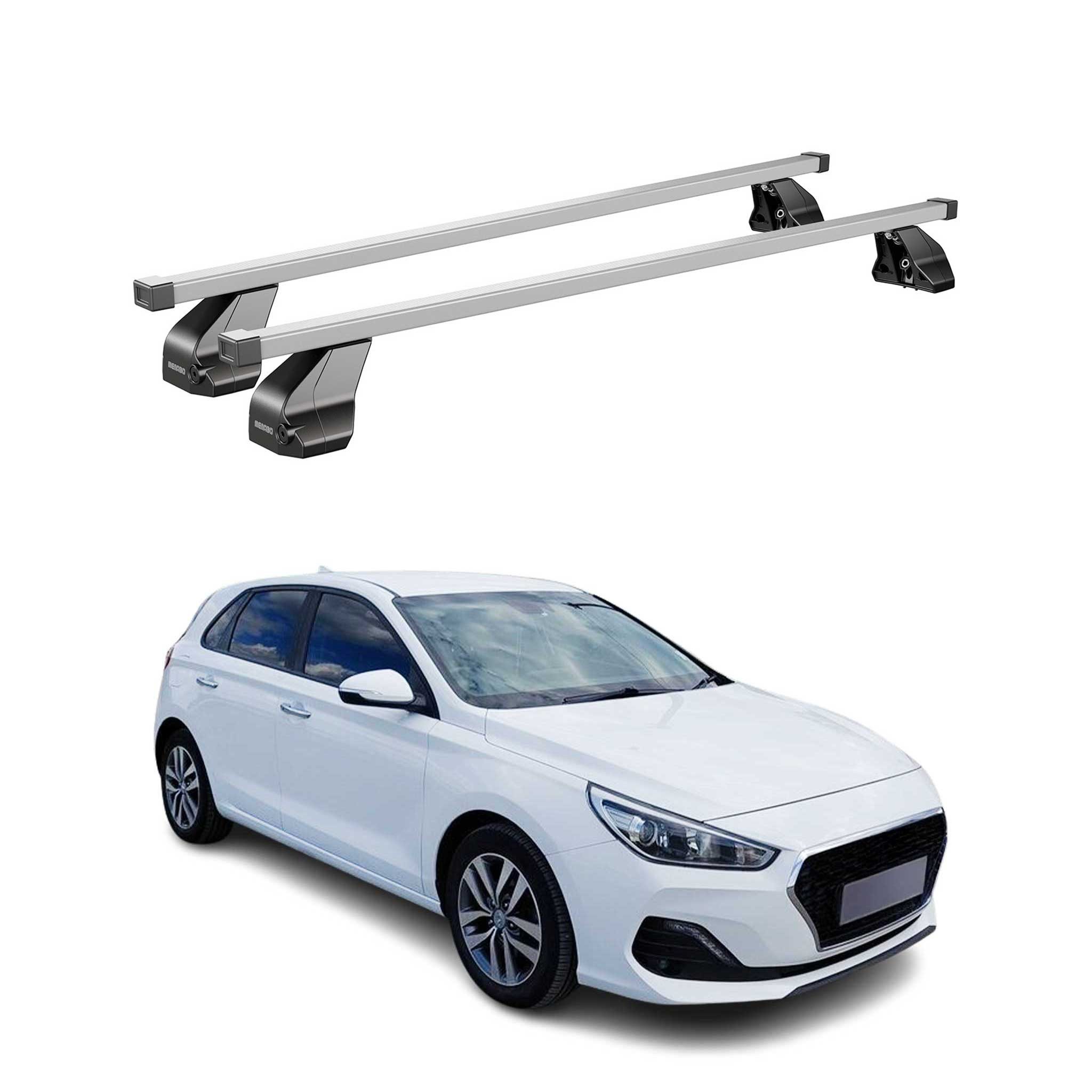 OMAC Dachträger Stahl Gepäckträger für Hyundai i30 2016-2020 3tür Grau (2-St), Wasserbeständig,Abnehmbar,Multifunktional,Leichtgewichtig