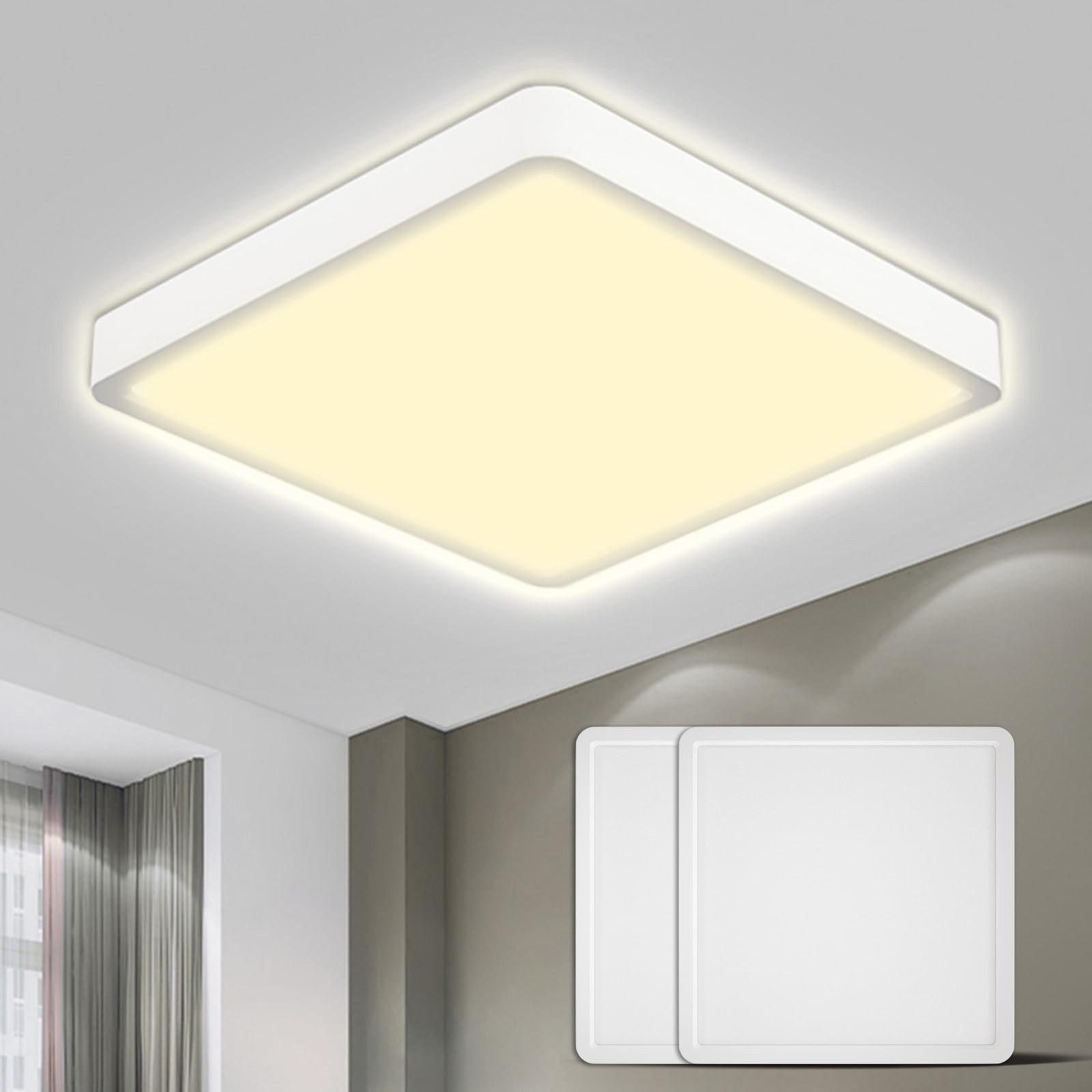 LQWELL Deckenleuchte LED Deckenlampe,Badlampe Quadrat Flach günstig online kaufen