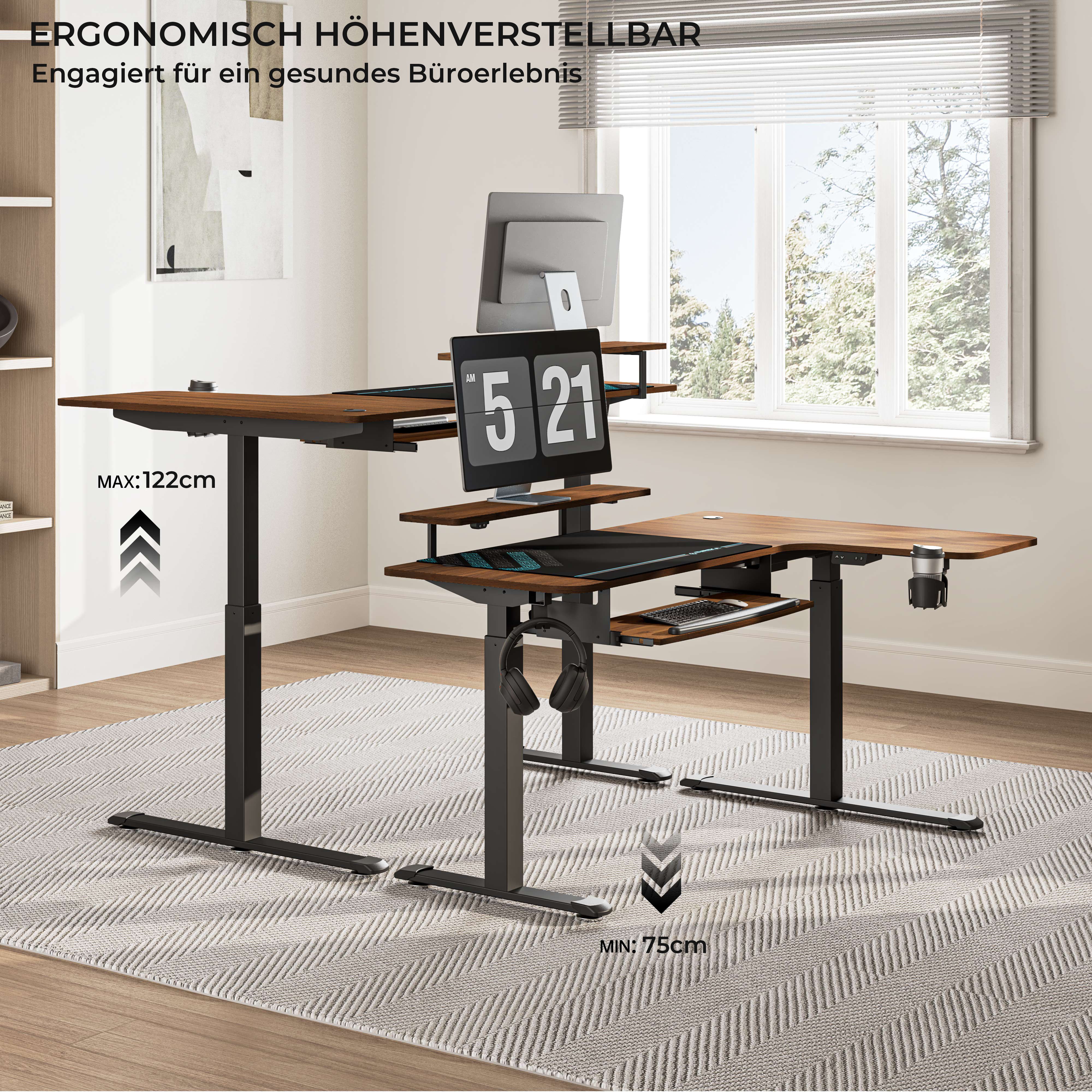 EE EUREKA ERGONOMIC Schreibtisch Höhenverstellbarer(74–122cm) Elektrisch günstig online kaufen