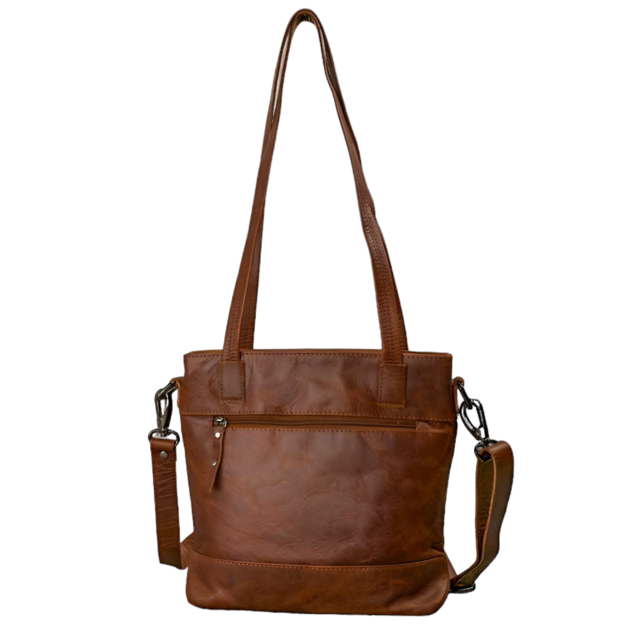 Ella Eisvogel Handtasche Premium Umhängetasche aus echtem Büffelleder, geölt und gewachst, Premium Büffelleder