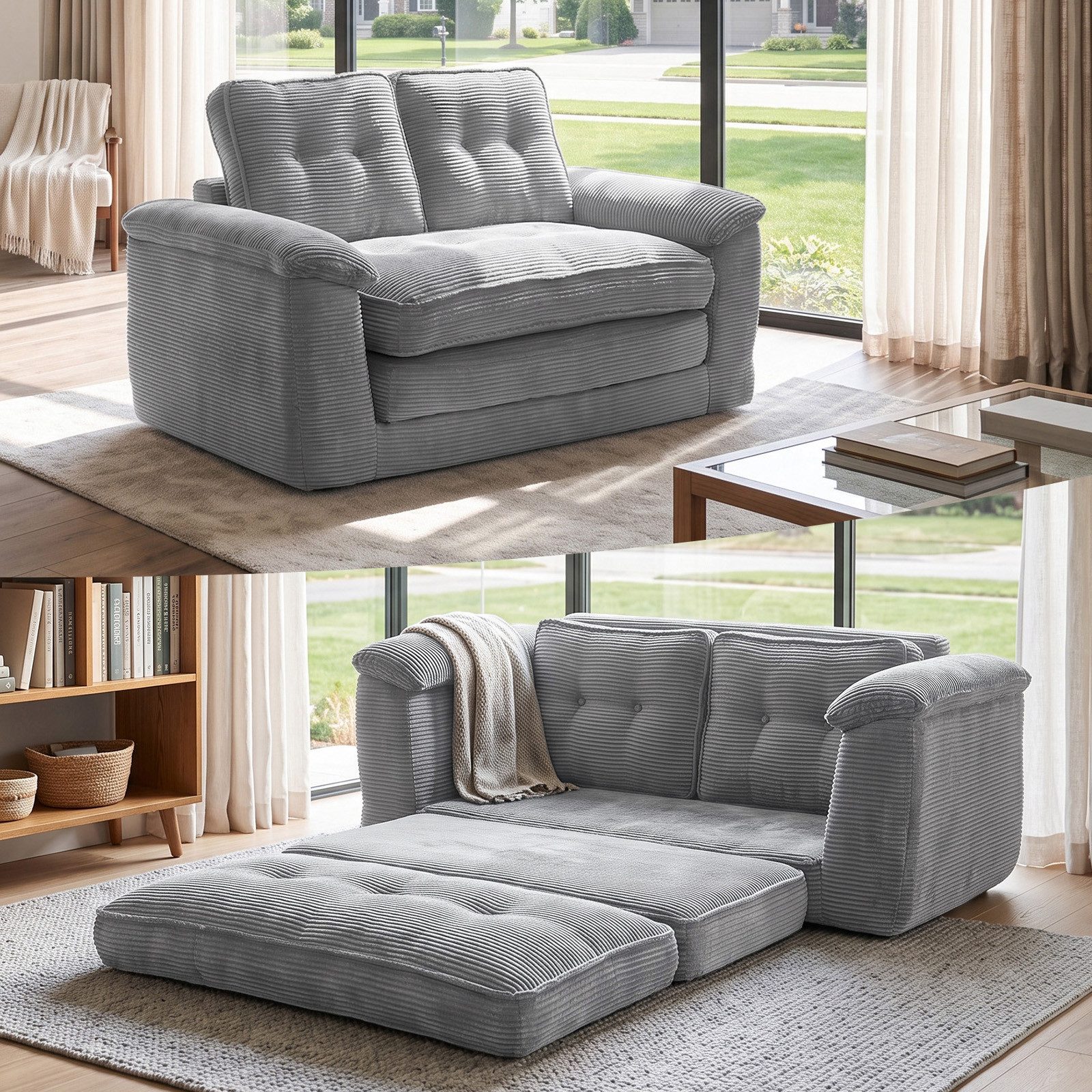 LEADZM Schlafsofa Sofa Klappbares Doppelsofa