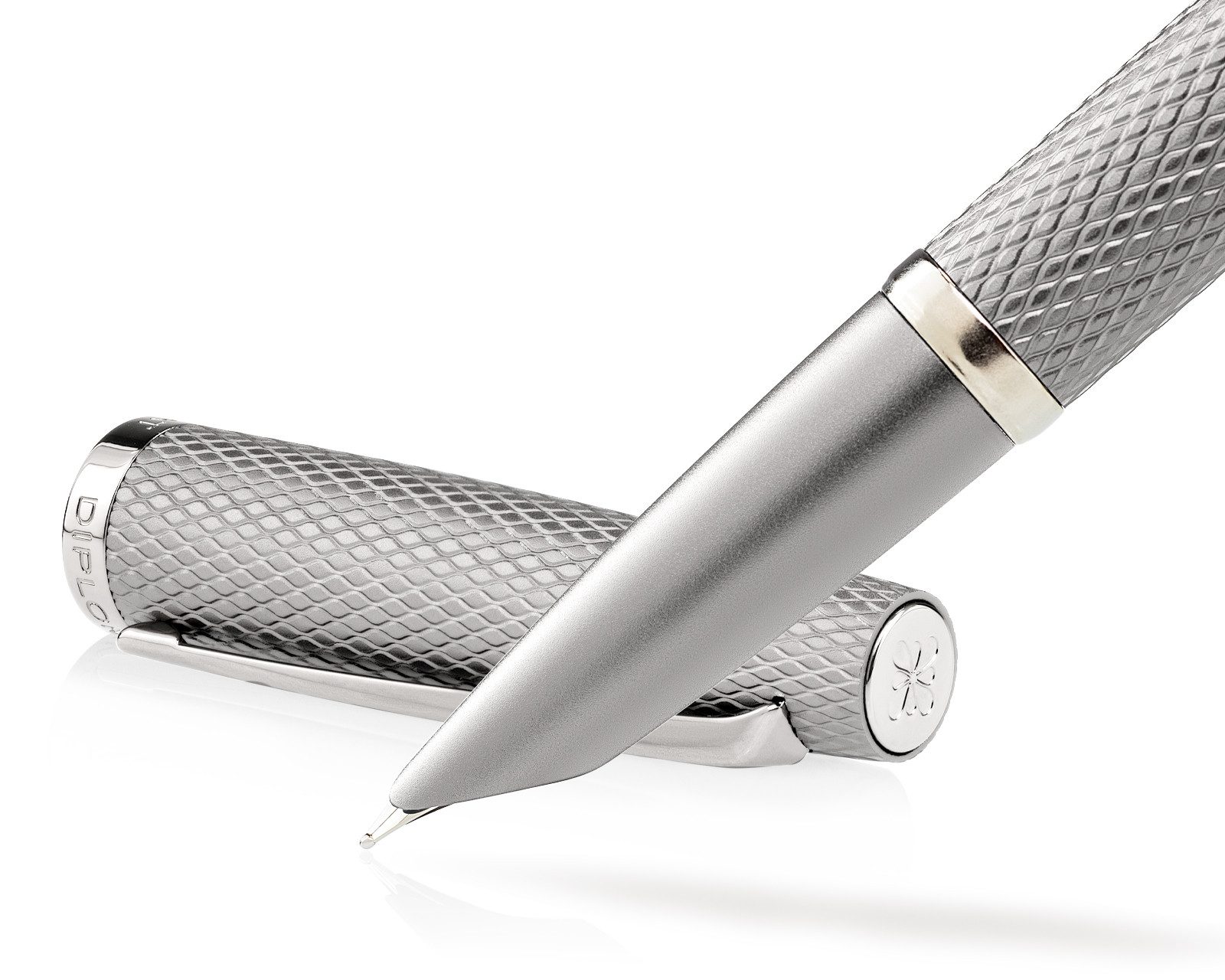 DIPLOMAT Füllfederhalter Füllhalter Diplomat Viper silber guillochiert F/M
