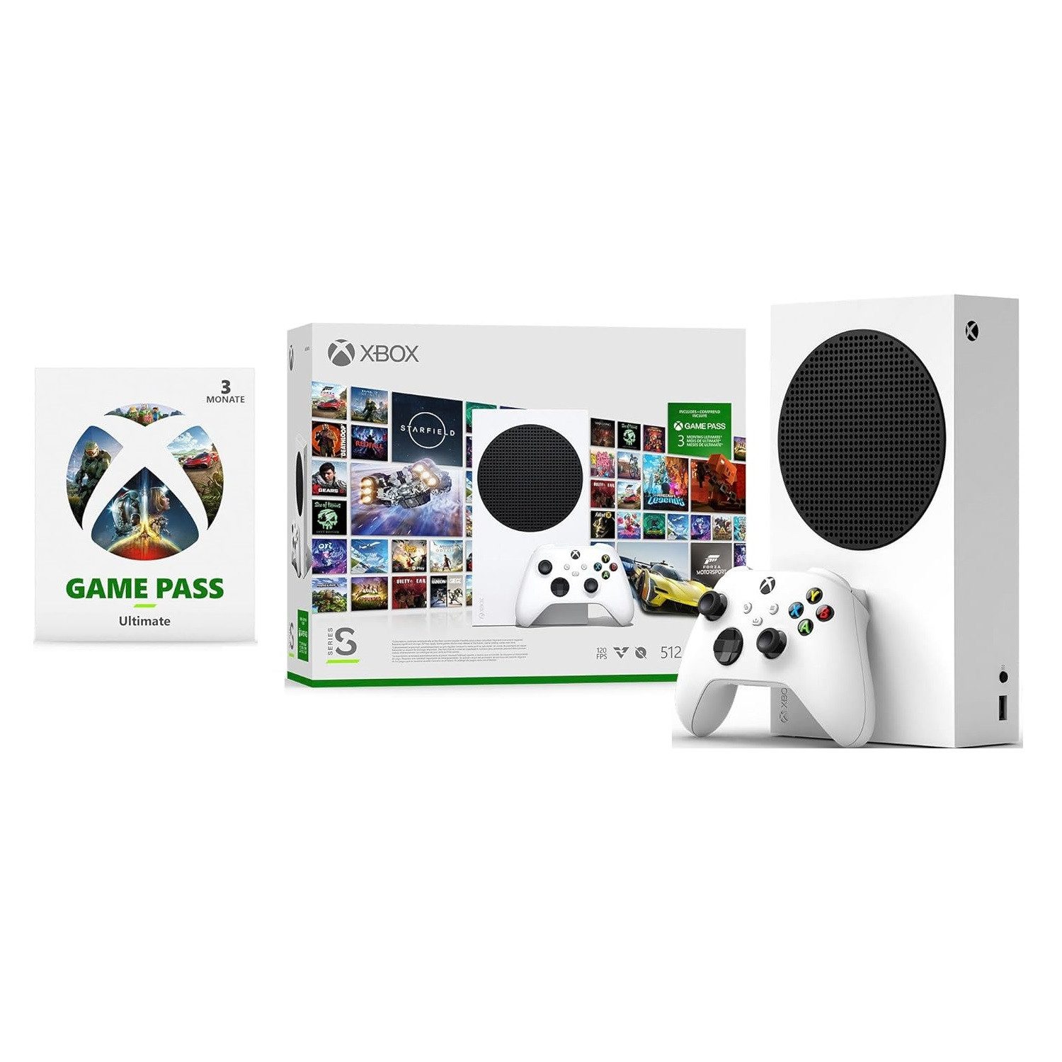 Xbox Series S 512 GB Starter Bundle + 3 Monate Game Pass 