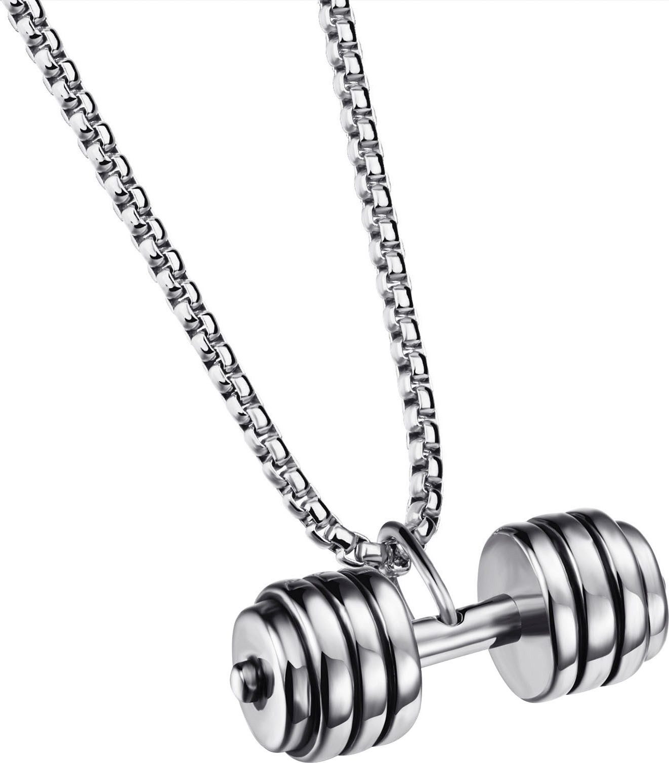 Firetti Kette mit Anhänger Schmuck Geschenk Edelstahl Halsschmuck Halskette Hantel