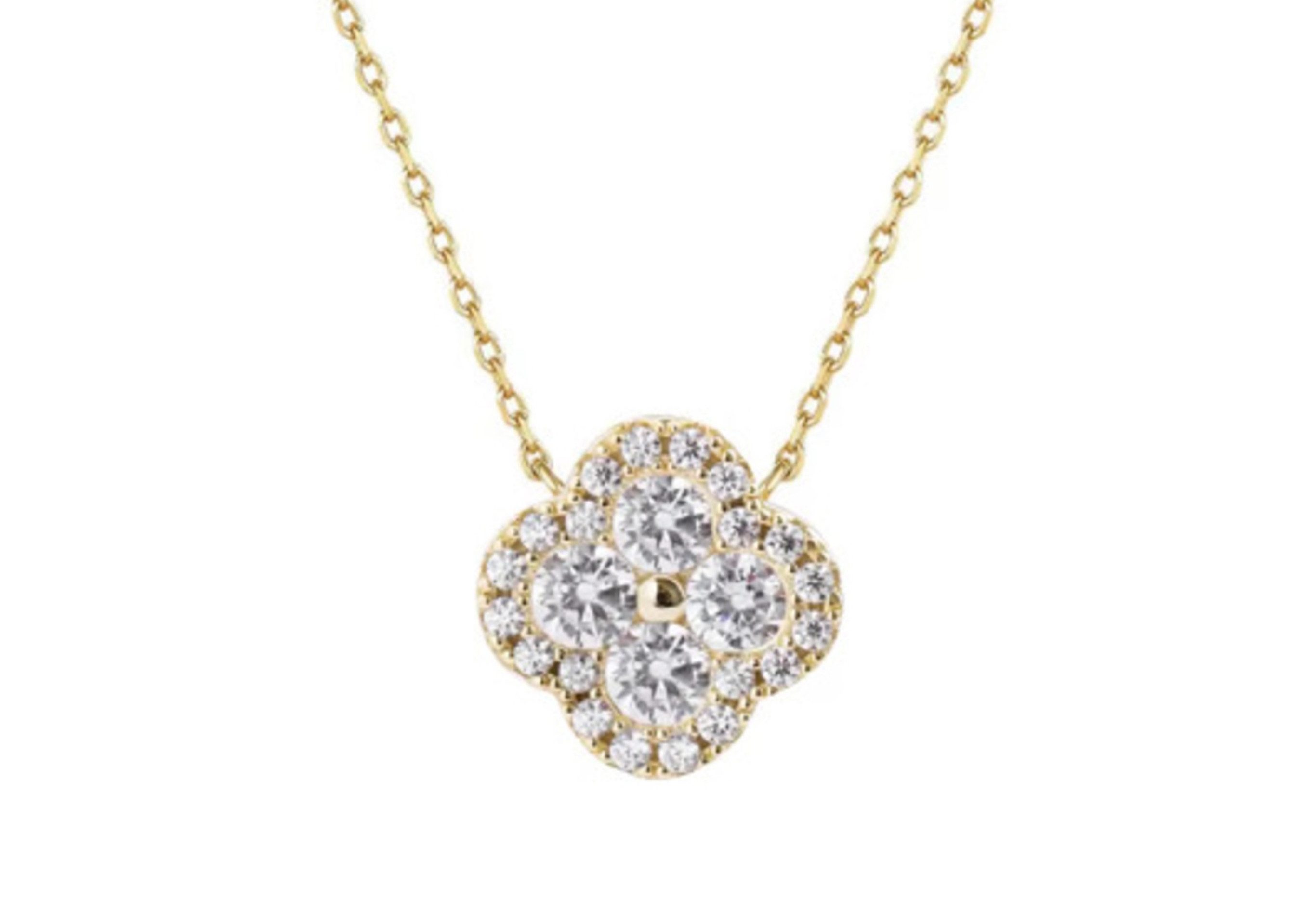 ROUGEMONT Kette mit Anhänger Moderne Kleeblatt Halskette 45cm Funkelnde AAA günstig online kaufen