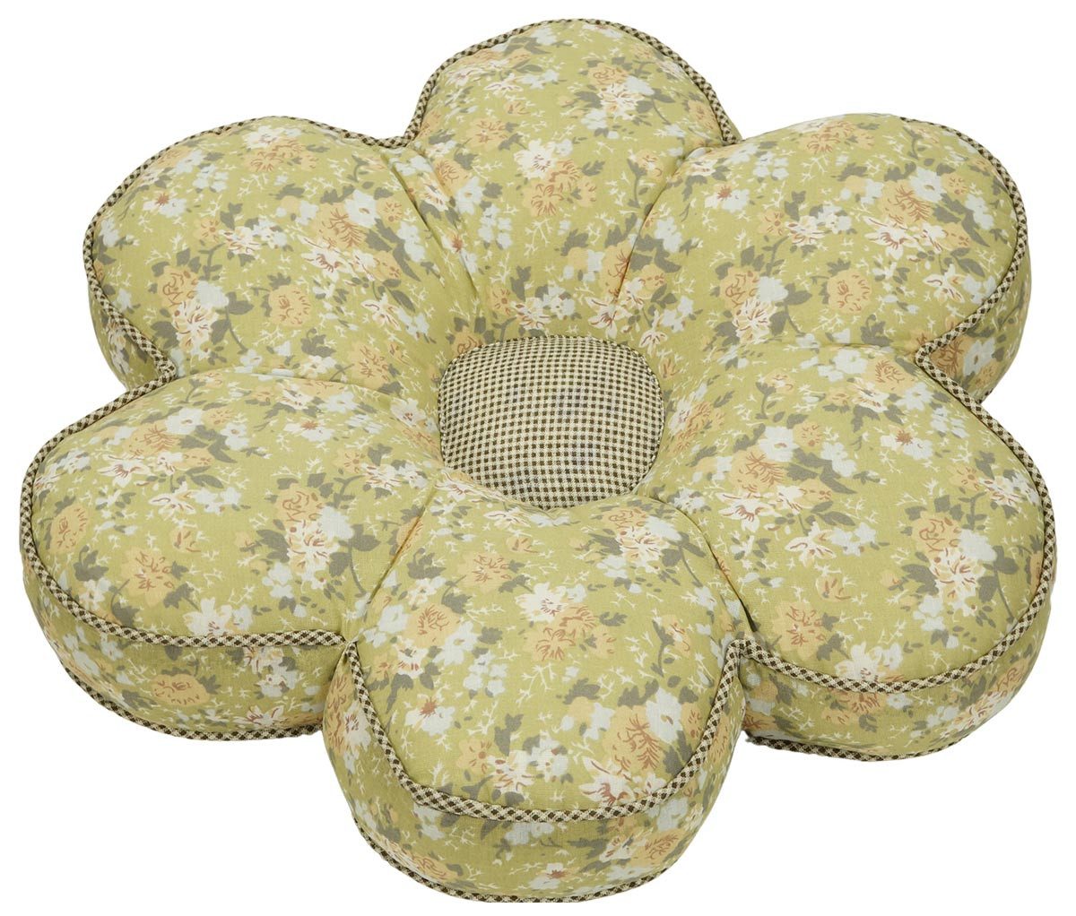 Denk Sitzkissen Stuhlauflage Blume in grün oder blau ca. Ø 42 cm – Sitzpolster, Weiche Polsterung, ergonomisch, 10 cm hoch, Ø 42 cm, grün Stoff
