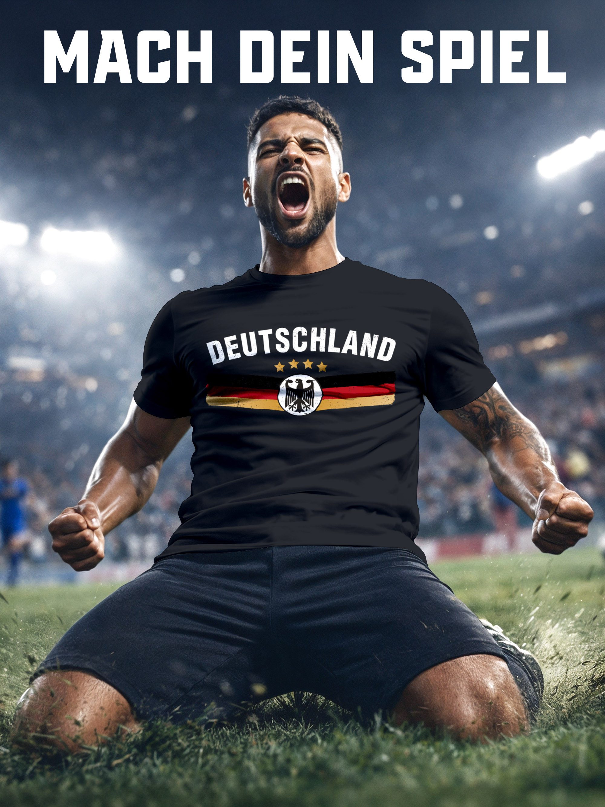 MoonWorks Print-Shirt Herren T-Shirt Fußball WM 2026 Trikot Style Fanshirt Frontprint mit Print