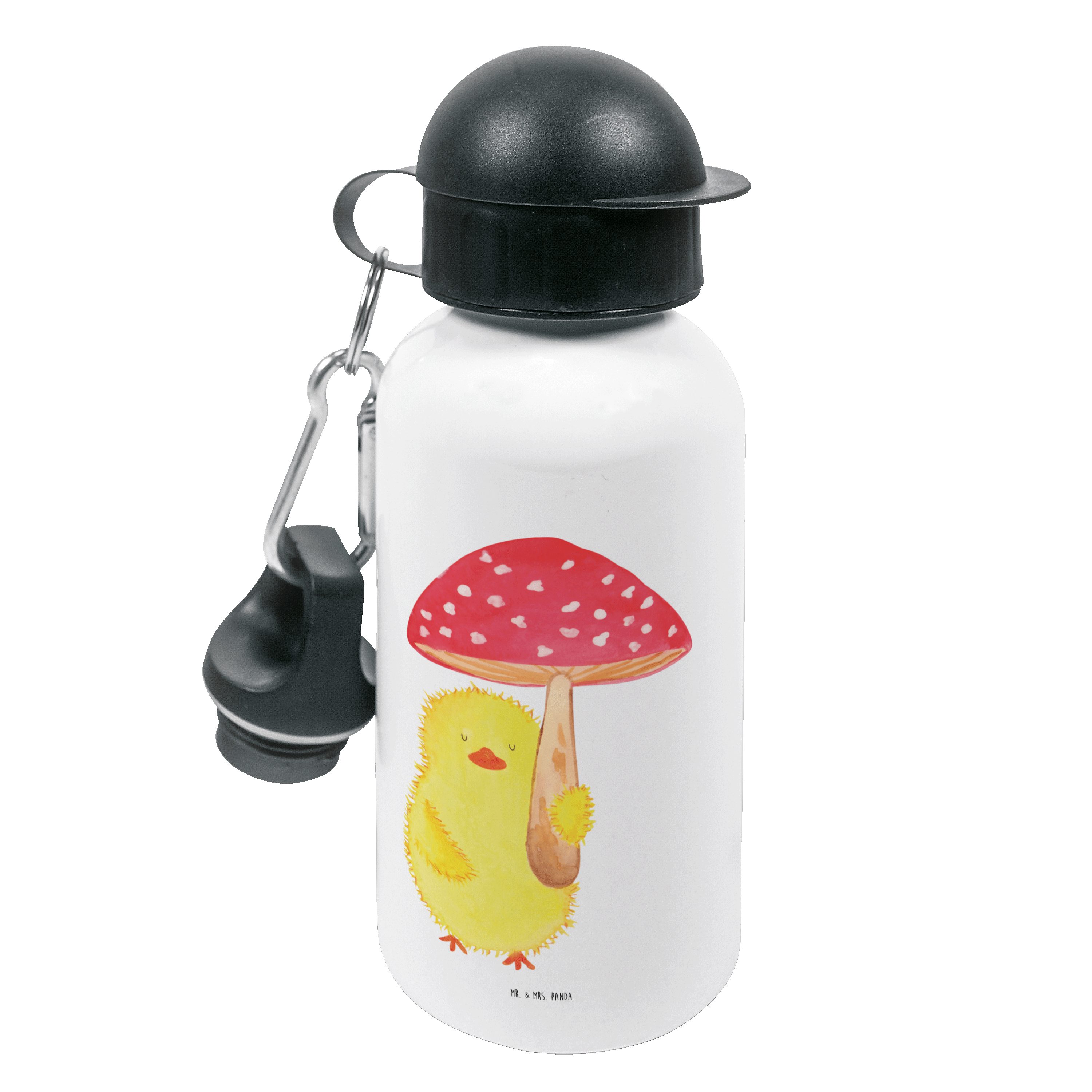 Mr. & Mrs. Panda Trinkflasche Küken Fliegenpilz - Weiß - Geschenk, Flasche, Trinkflasche, Ostergrüß