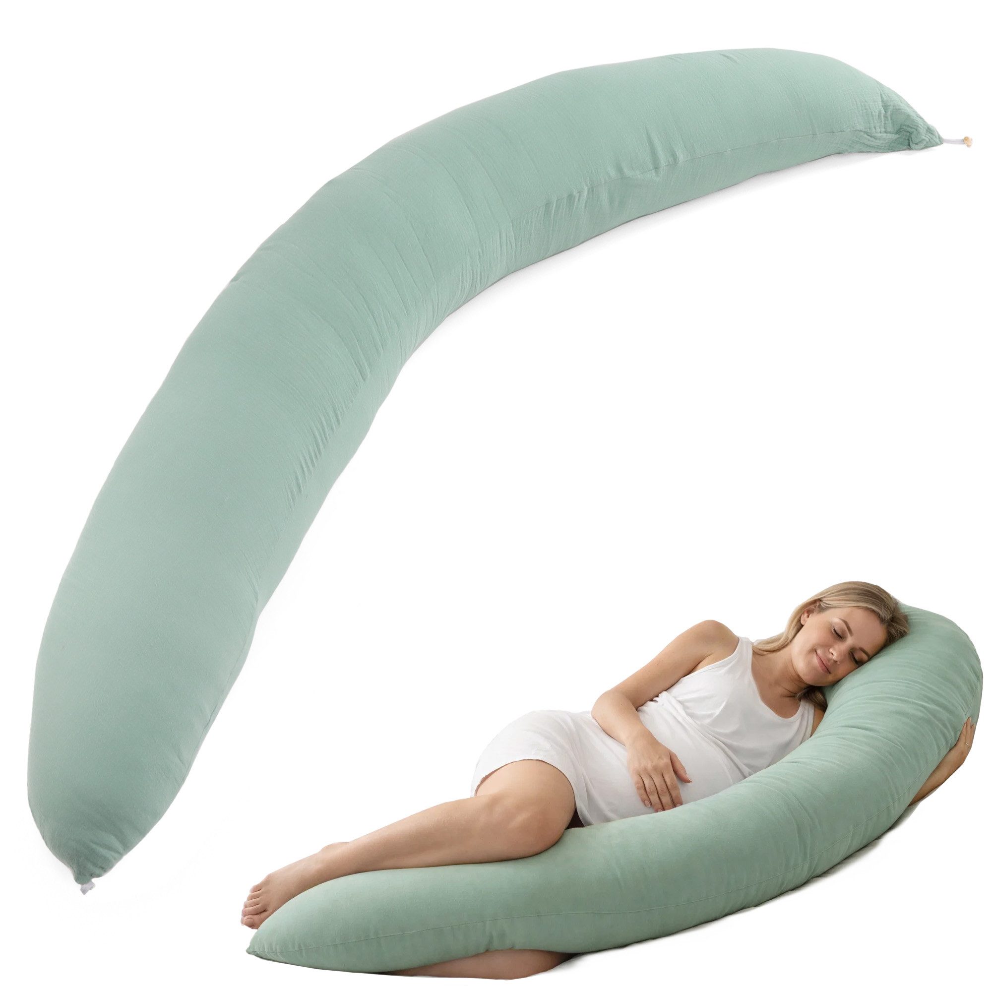Seitenschläferkissen Stillkissen 190 cm x 32 cm XXL Lagerungskissen Schwangerschaftskissen