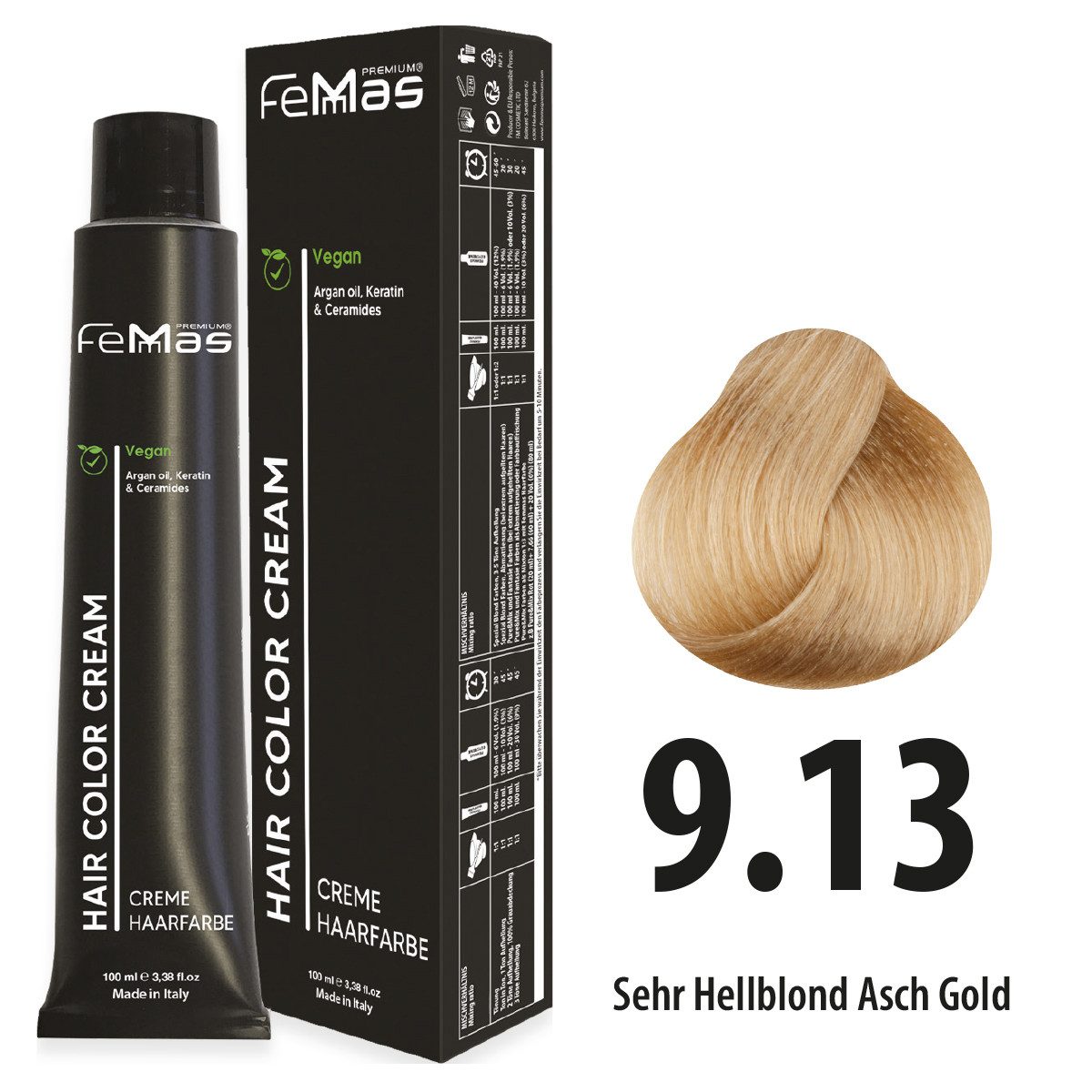 Femmas Premium Haarfarbe FemMas Hair Color Cream 100ml, 1-tlg.