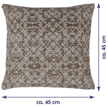 Kissenbezüge KHDK-05409, Bestlivings (1 Stück), Kissenhülle 45 x 45 cm (Orient Taupe) - Bohemian Oriental Boho - Hochwertiger Kissenbezug mit Reißverschluss