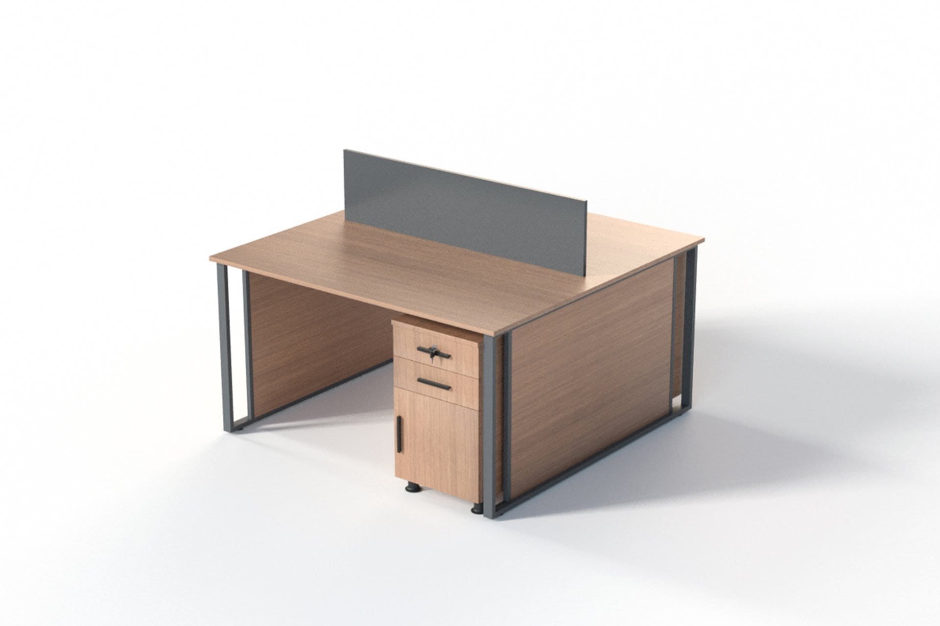 JVmoebel Schreibtisch Schreibtisch ohne Schubladen Beige Modern Tisch mit Metallgestell, Made in Europa