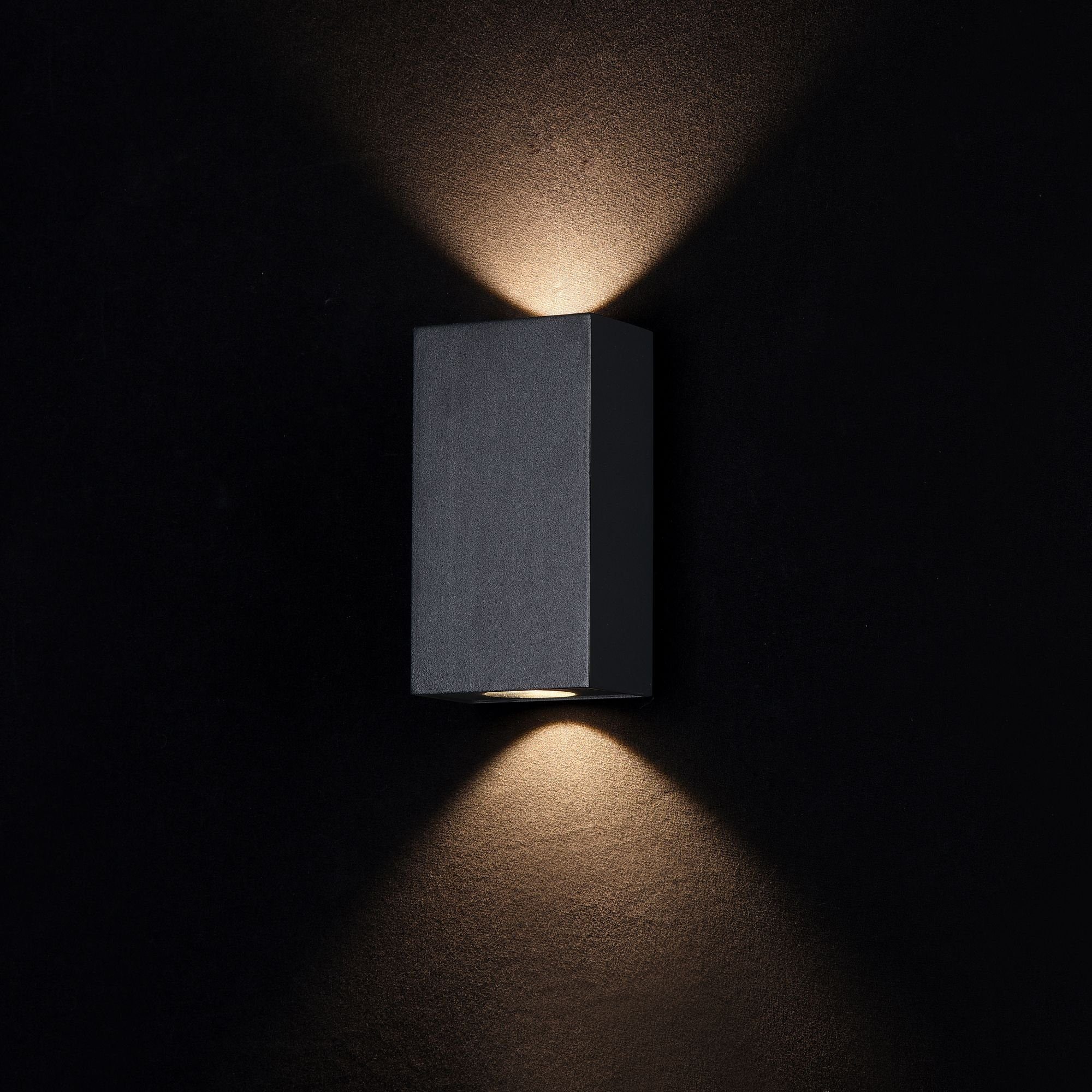 MAYTONI hochwertige LED 5.5x16x5.5 Times Außen-Wandleuchte Raumobjekt LIGHTING integriert, 3 fest DECORATIVE dekoratives Design Square Lampe & cm,