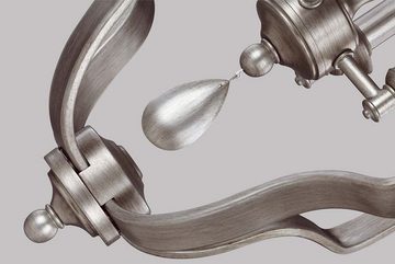 etc-shop Kronleuchter, Leuchtmittel nicht inklusive, Kronleuchter Hängelampe Deckenleuchte Stahl Silber D 42,4 cm