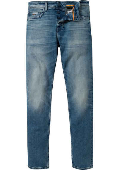 BOSS ORANGE Tapered-fit-Jeans Taber mit gummiertem BOSS-Badge auf der Coinpocket