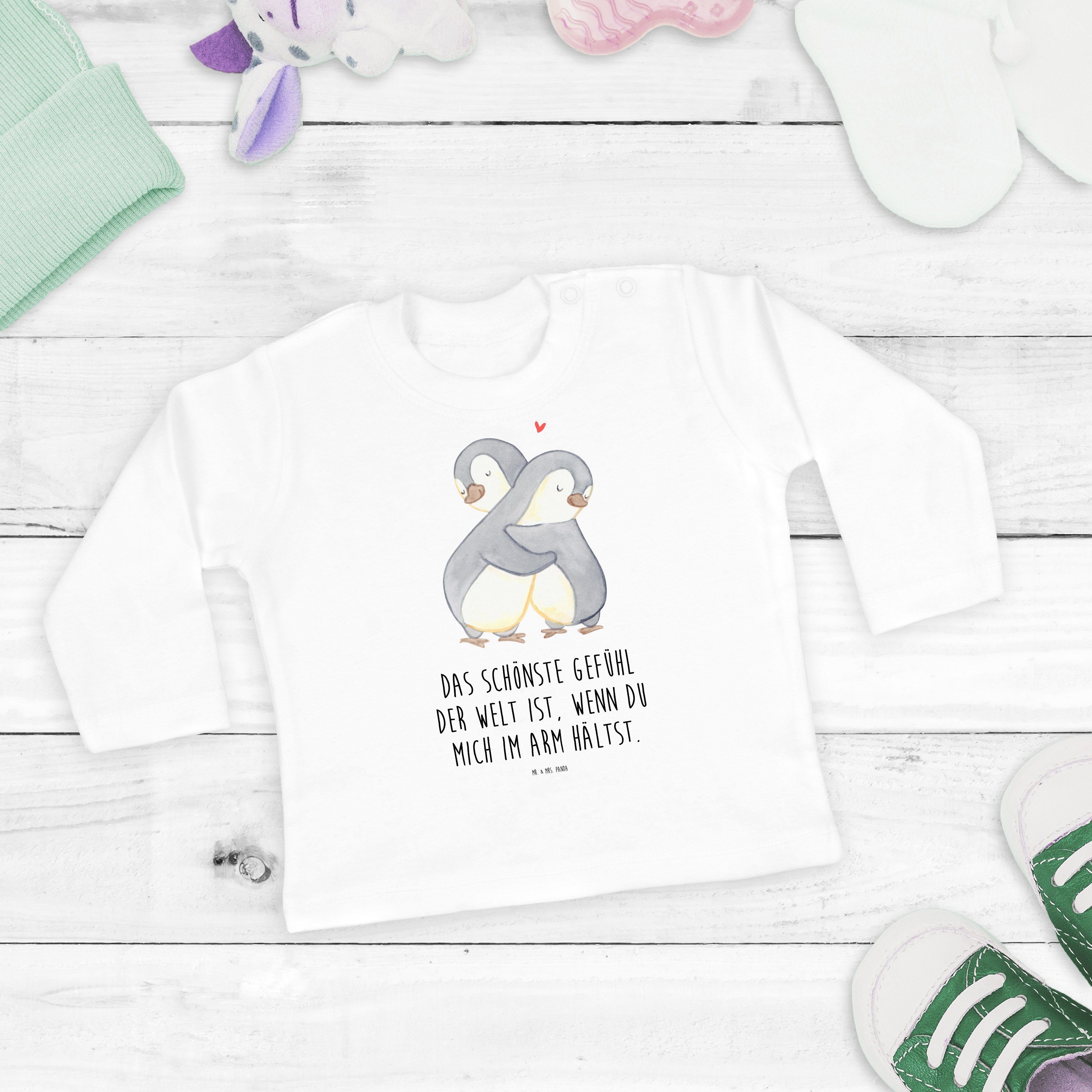 Mr. Geschenk, & Panda Baby, für Strampler Weiß Jungen, Mädche Männer, (1-tlg) - Mrs. - Pinguine Kuscheln