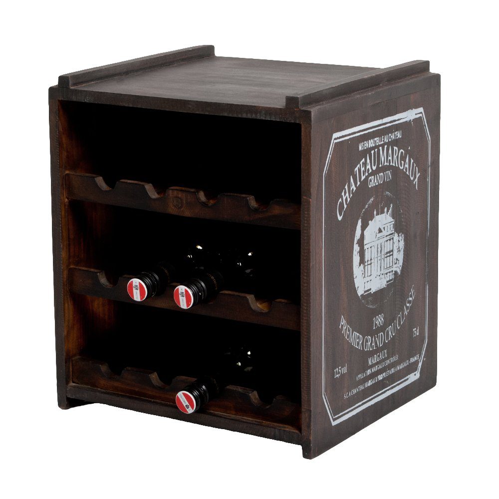 Weinregal Flaschenbox SURAT Brown ca. H40cm Mahagoni Shabby Weinregal