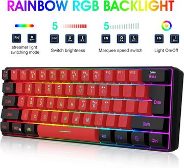 Snpurdiri RGB Hintergrundbeleuchtung Tastatur- und Maus-Set, Kabellos Combo mit Ergonomisches Design Vertical Merchanical Feel