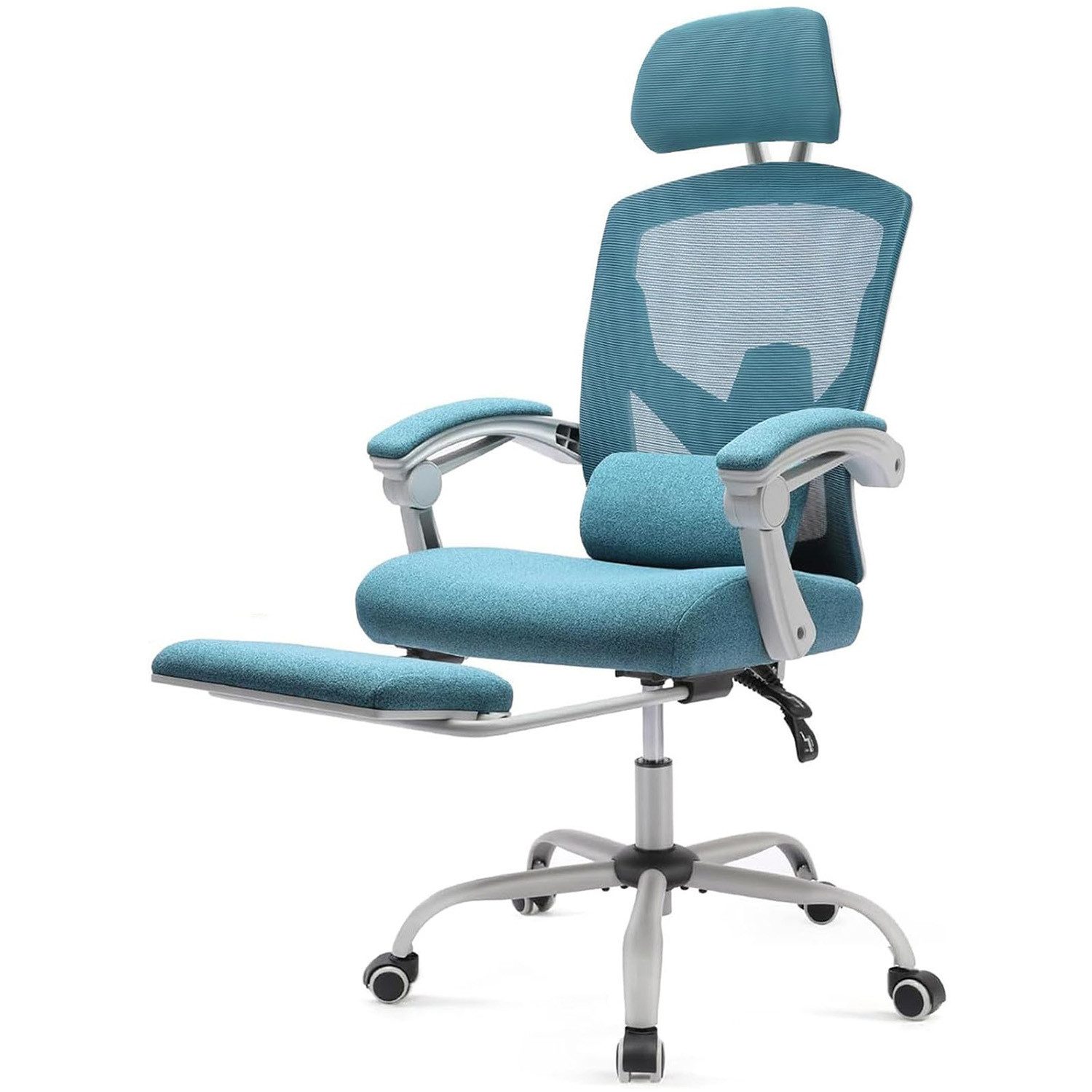 SURFOU Chefsessel Bürostuhl Schreibtischstuhl Stuhl Office Chair Drehstuhl Computerstuhl, Verstellbarer Lordosenstütze Armlehne, Höhenverstellung