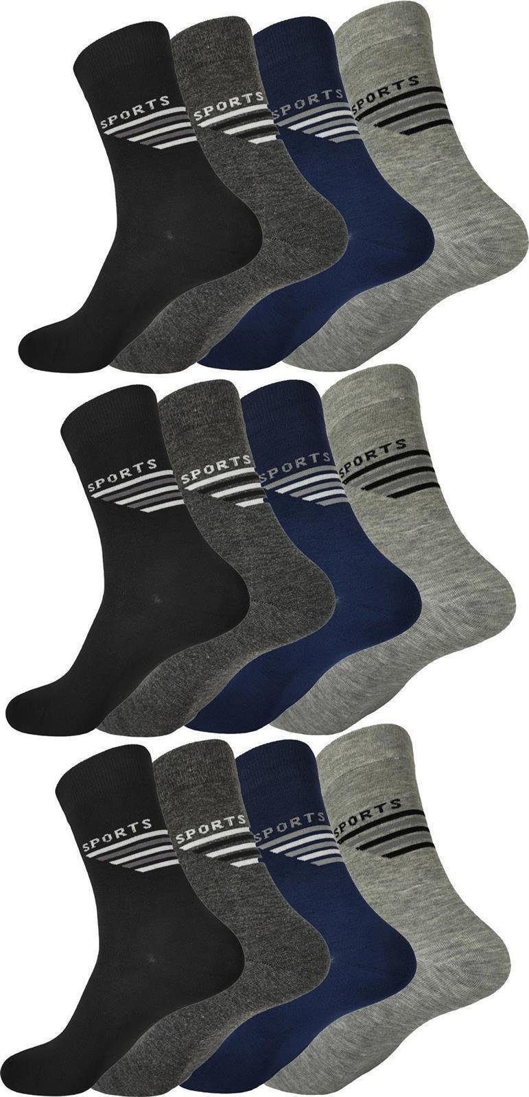 EloModa Basicsocken 12 Paar Herren Socken Muster klassischer Form Freizeit Sport (12-Paar) 12 Paar, Mix2