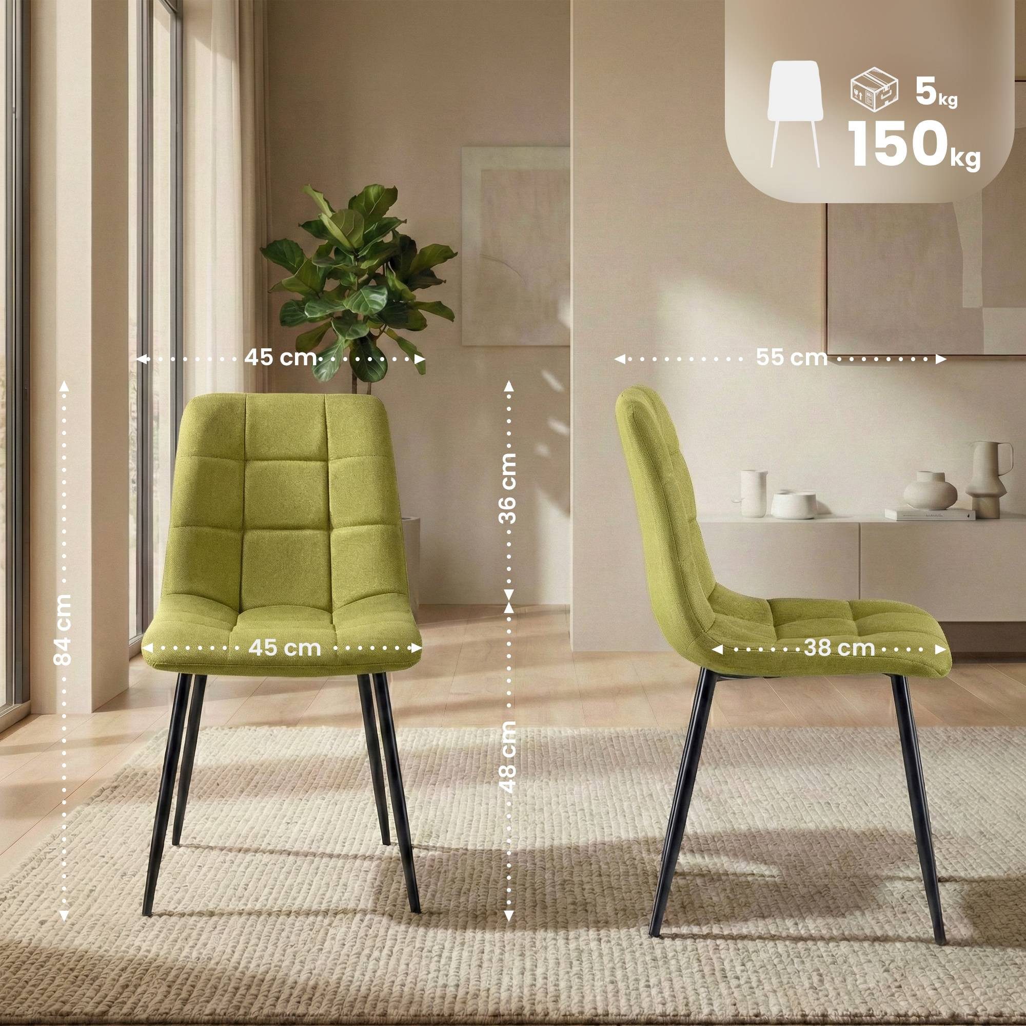 CLP Esszimmerstuhl Antibes Stoff (4er Set, 4 St), mit Stoffbezug, bis 150 k günstig online kaufen
