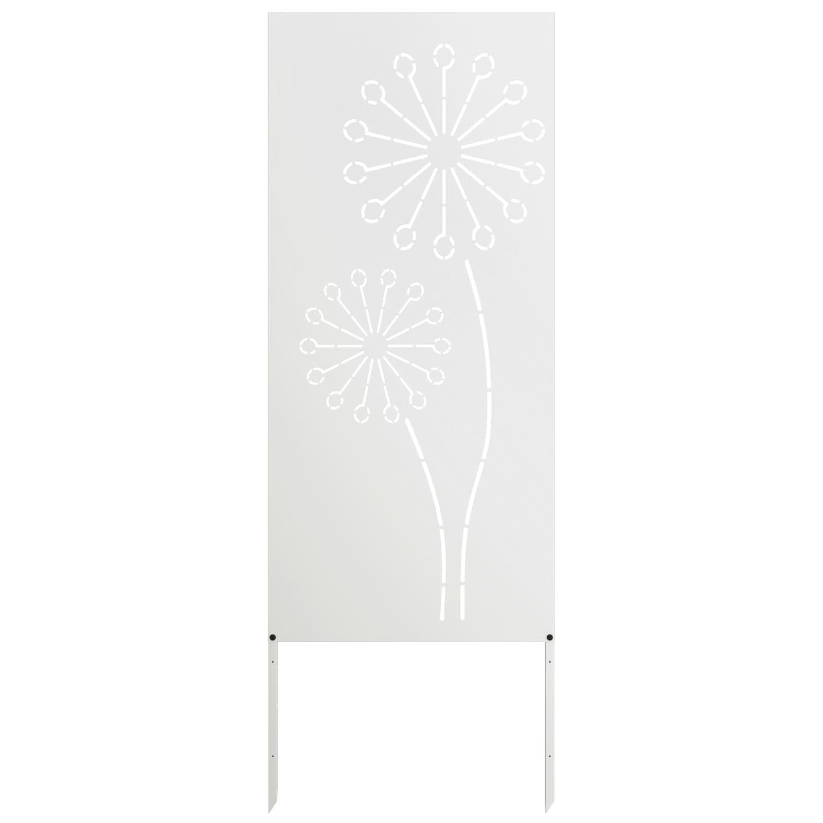 vidaXL Wandbild Garten Sichtschutz-Leinwand Weiß 50 x 140 cm, (1 St)
