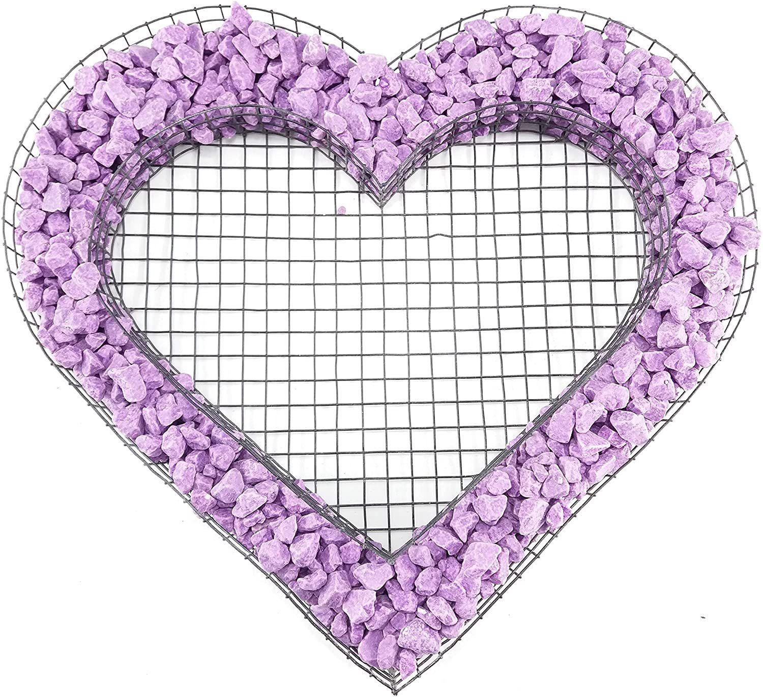 Gartenwelt Riegelsberger Gartenfigur Herz Gitter Grabschmuck Gartendekoration Verzierung mit Buntsteinen
