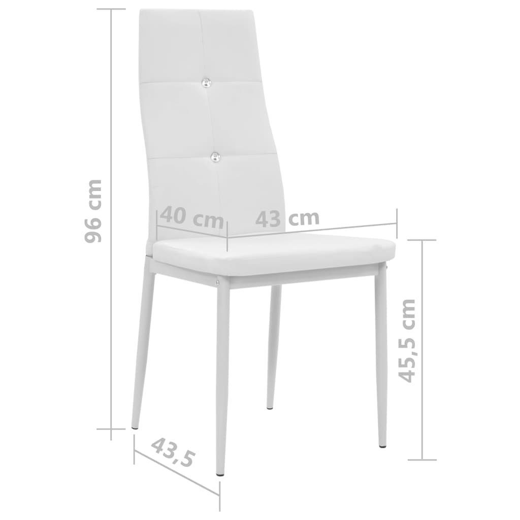2 Weiß Esszimmerstühle Kunstleder | vidaXL St) Weiß Weiß (2 Stk. Esszimmerstuhl