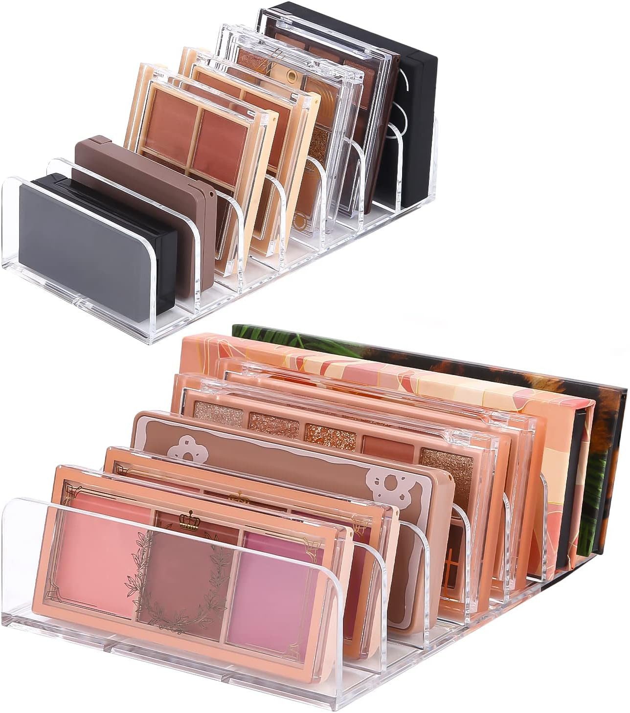 Make-Up Organizer 2 Stück Lidschatten Organizer, Kosmetik, Schminktisch mit 7 Fächern