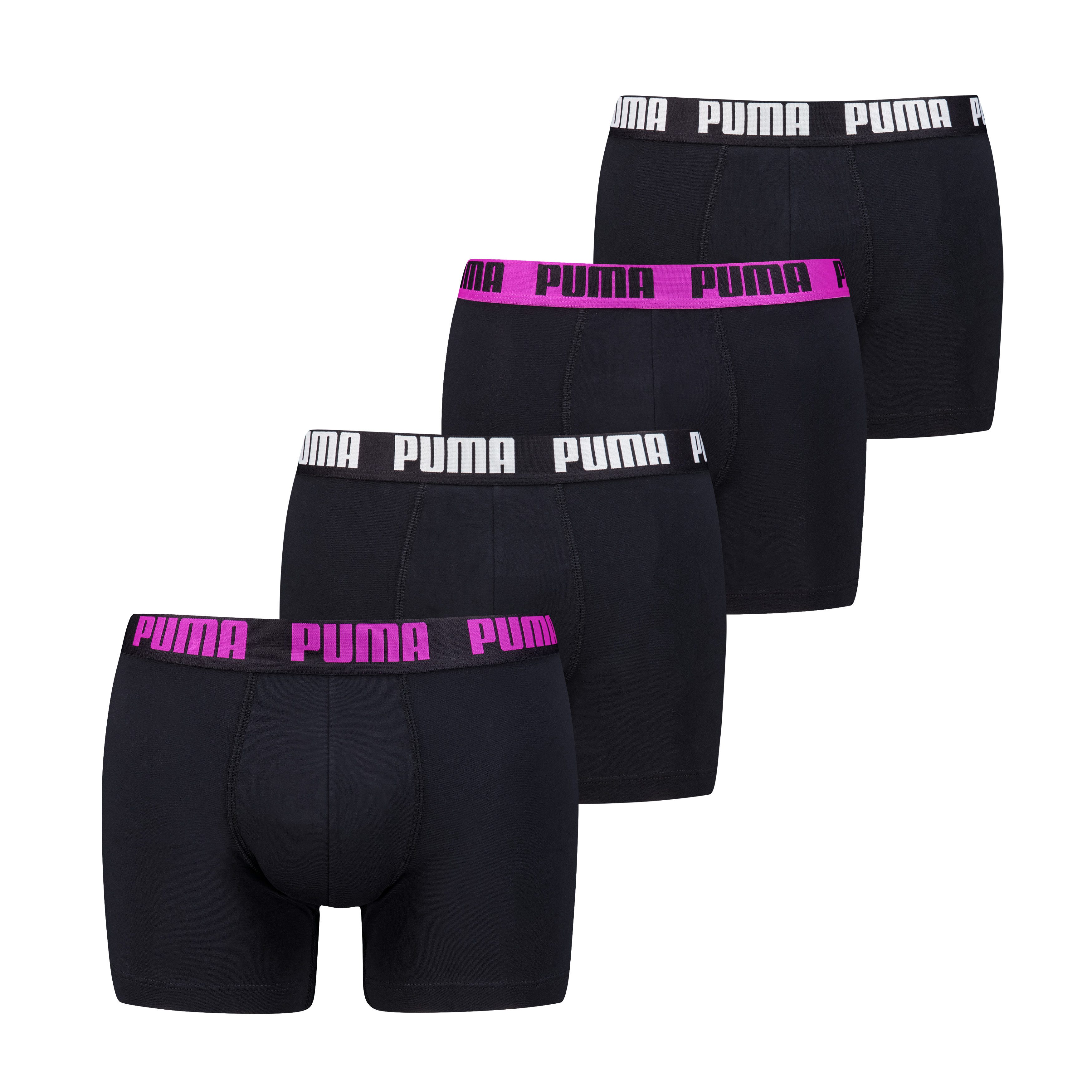 PUMA Boxershorts PUMA MEN EVERYDAY BOXER 4P ECOM (Packung, 4er Pack) mit breitem Logo-Webbund
