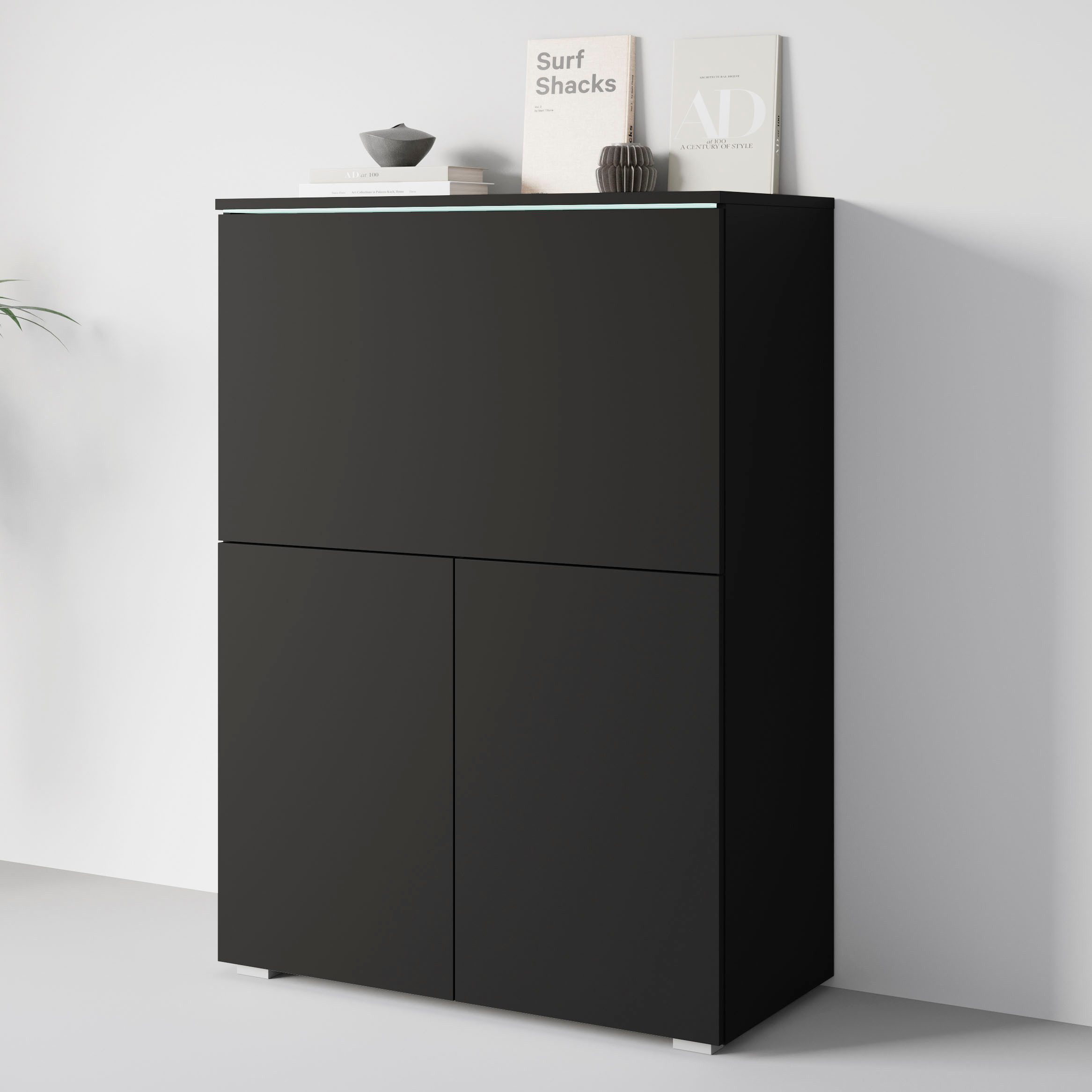 Home affaire PC-Schrank Vera, Sekretär, Home-Office-Schreibtisch mit LED-Be günstig online kaufen