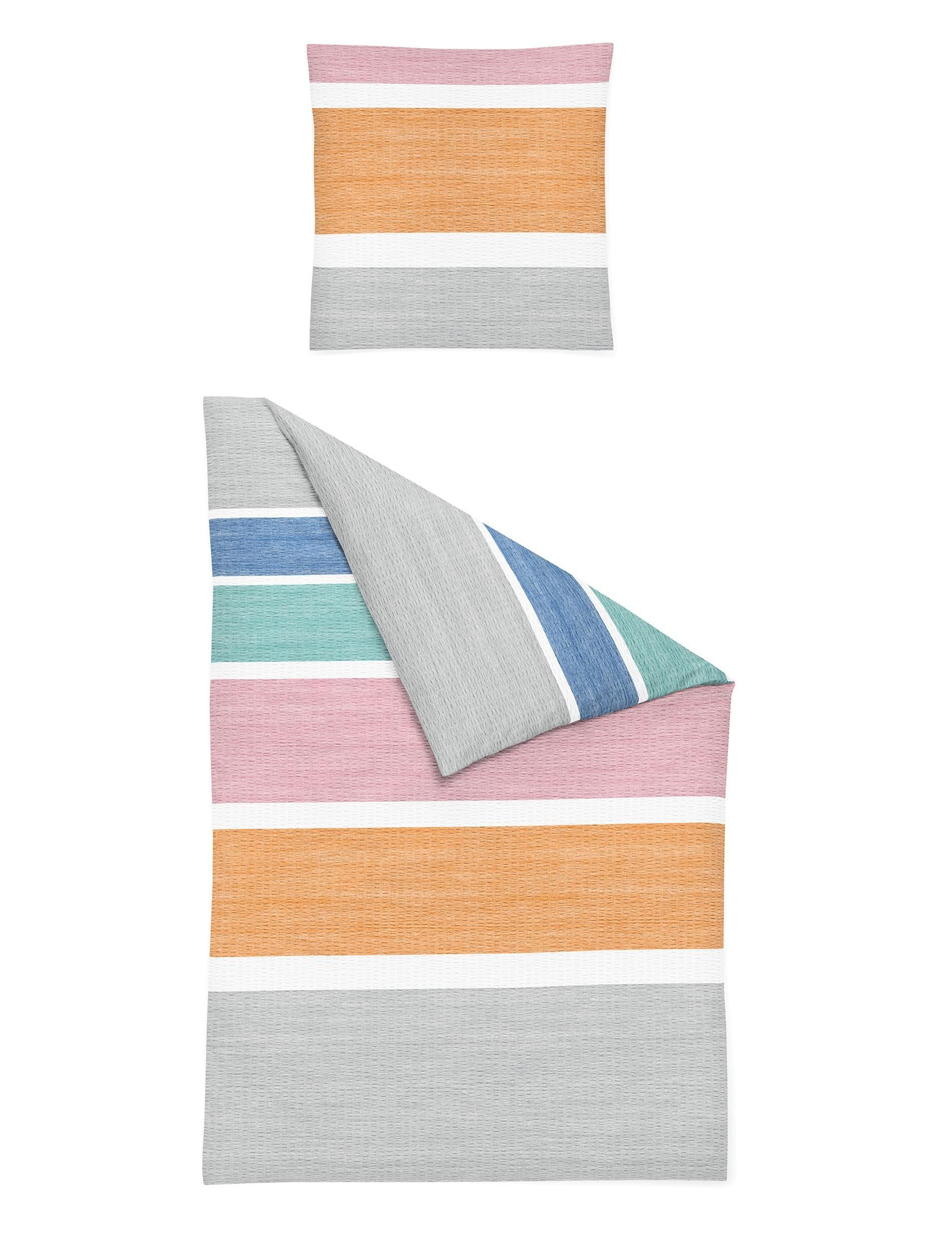 BIERBAUM Bettwäsche BIERBAUM Bettwäsche Seersucker bunt BL 135x200 cm bunt Bettbezug