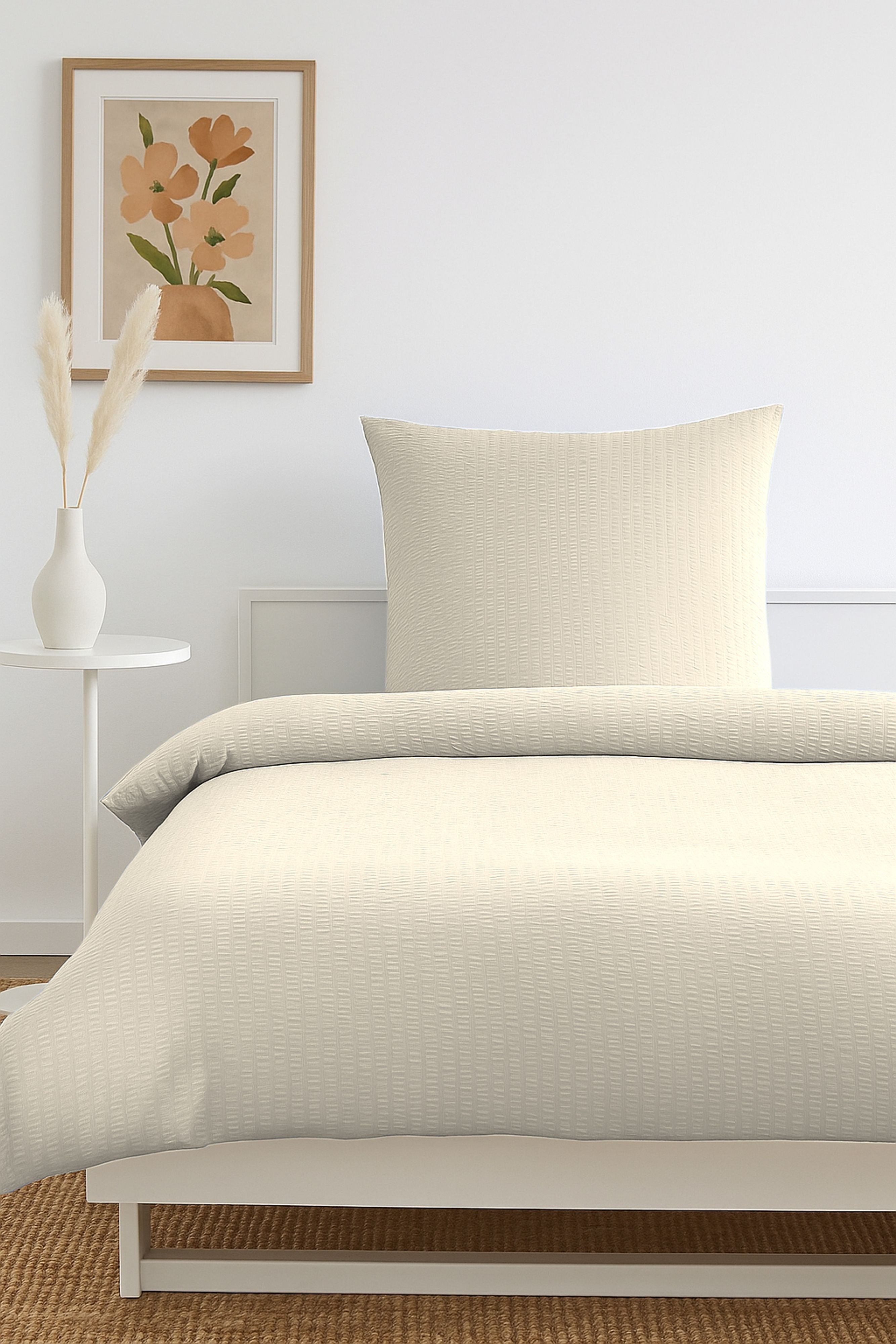 One Home Bettwäsche Seersucker Uni, Seersucker, 4 teilig, Knitterfrei, weic günstig online kaufen