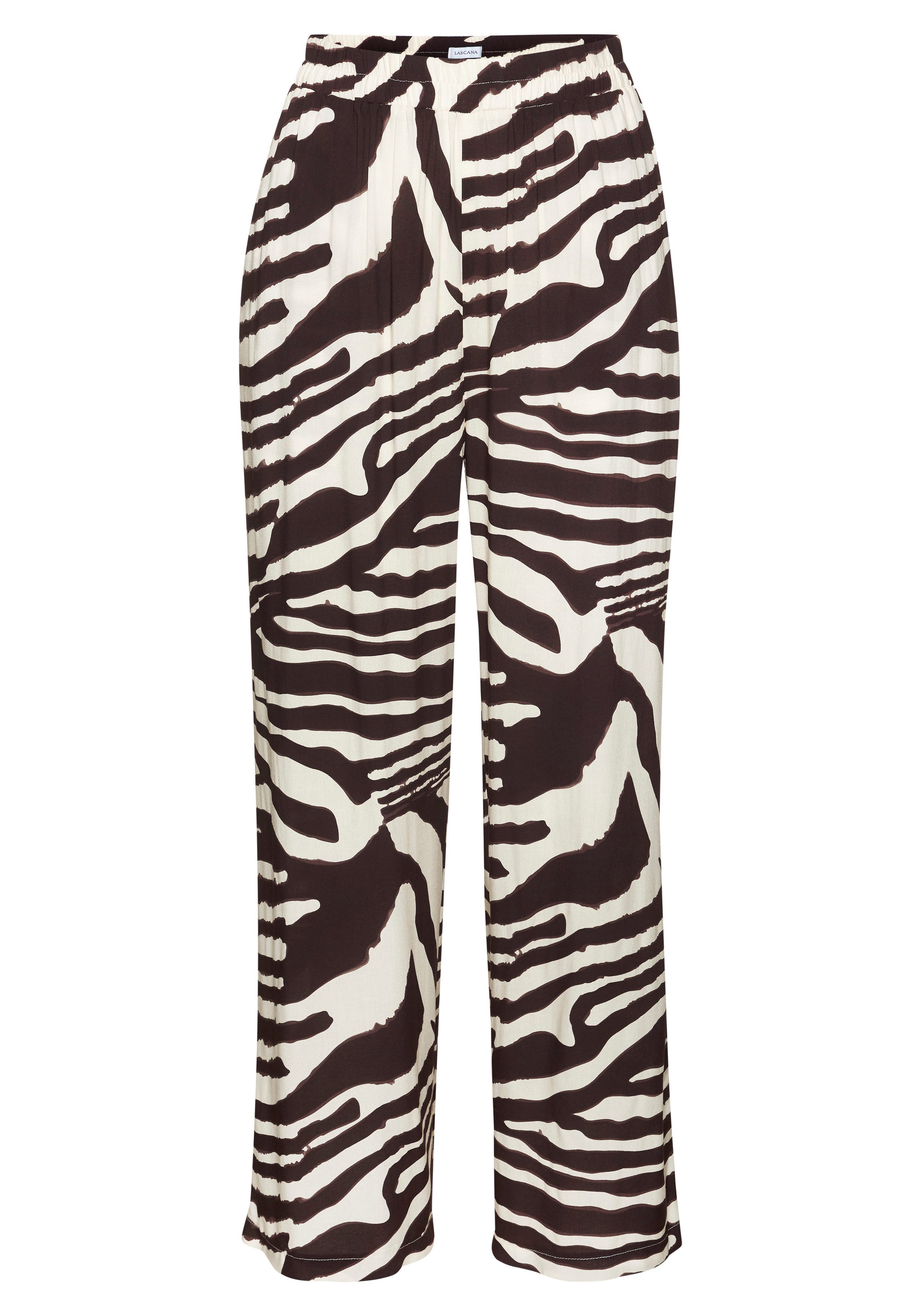 LASCANA Palazzohose mit Animalprint, Schlupfhose, Wide-Leg, modisch