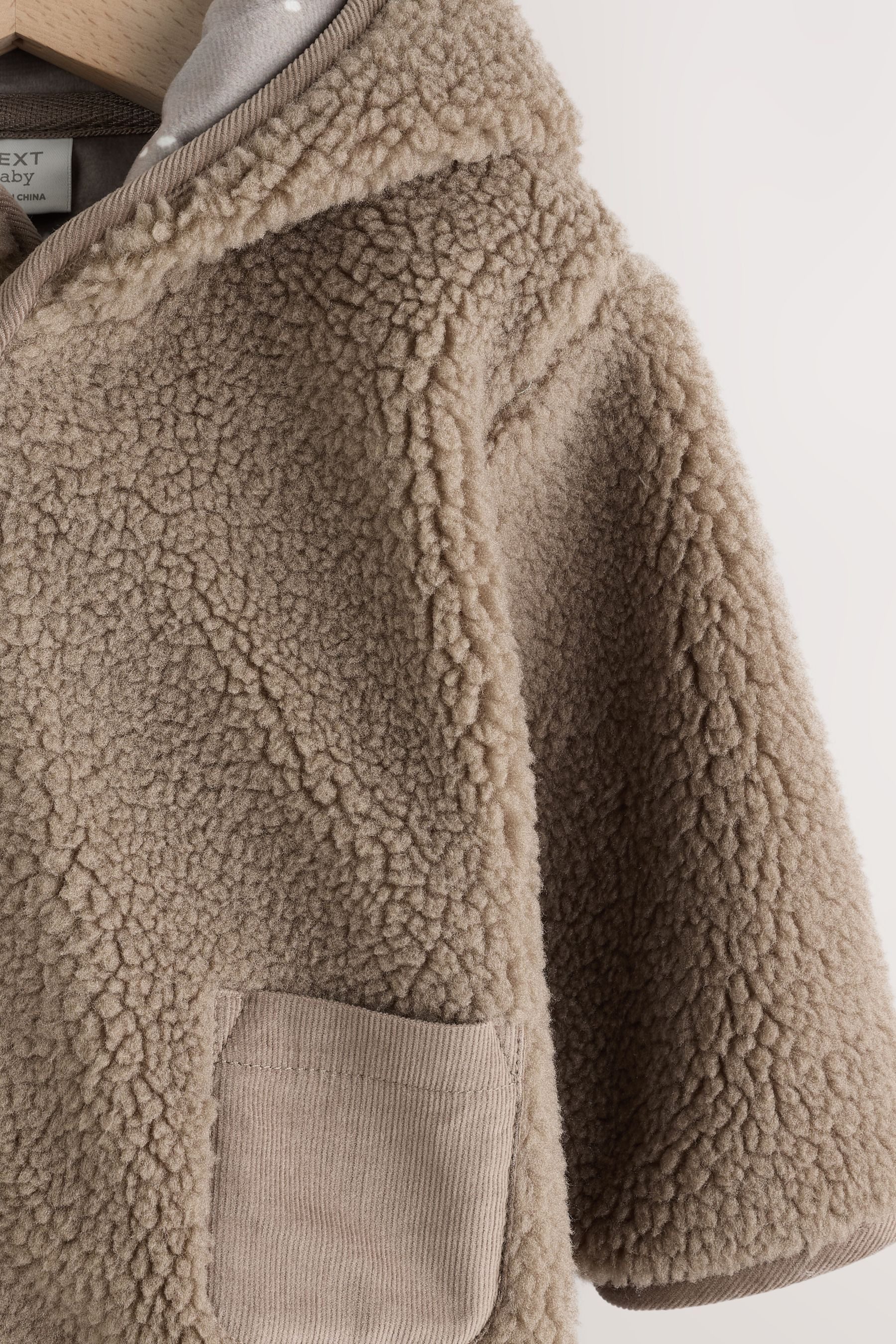 Next Hooded Plush Jacket Baby Borg Jacket with Hood (1-Piece)