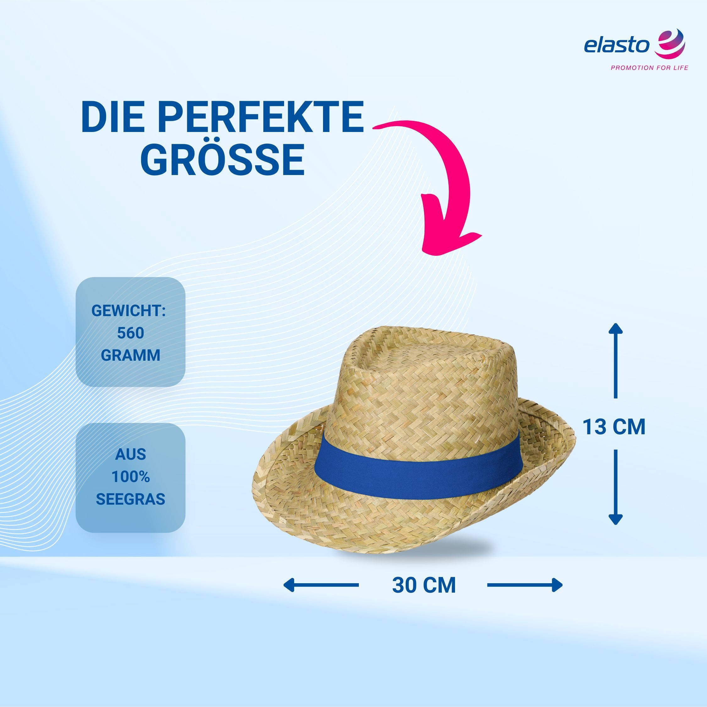 elasto Schirmmütze Sommerhut KUBA Sonnenhut Damen & Herren aus Seegras