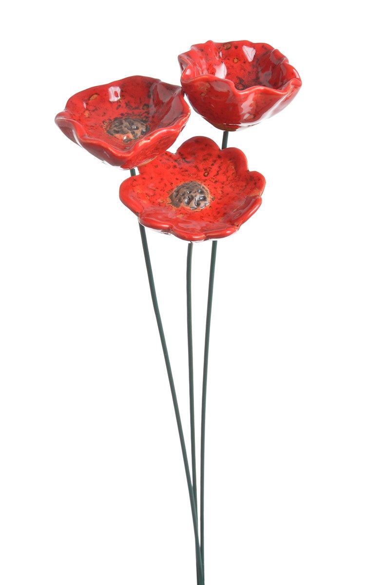 finehomegarden Gartenstecker Blüte Mohnblume Gartenstecker Insektentränke Ø günstig online kaufen