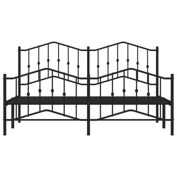 vidaXL Bettgestell Bettgestell mit Kopf- und Fußteil Metall Schwarz 160x200 cm Bett Bettg