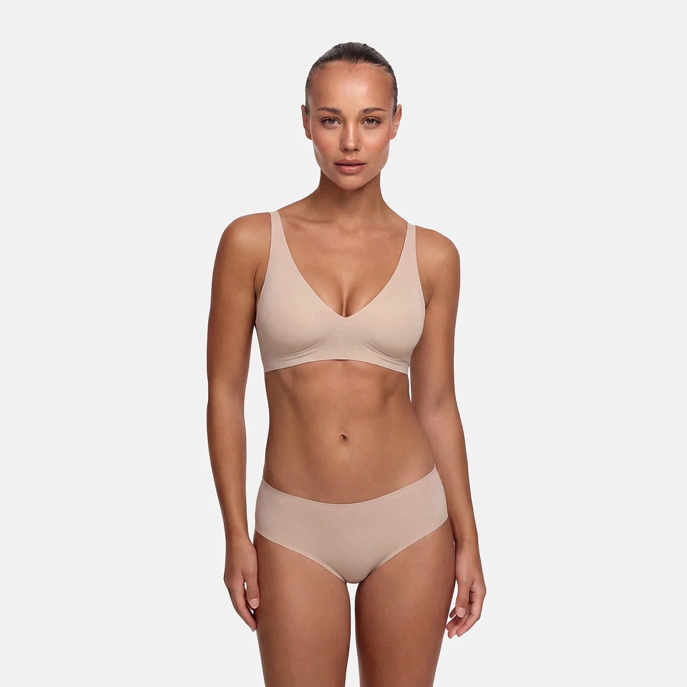 cfab (creamy fabrics) Bügelloser BH Comfort Push-Up BH-Beige-2XL (1-tlg)