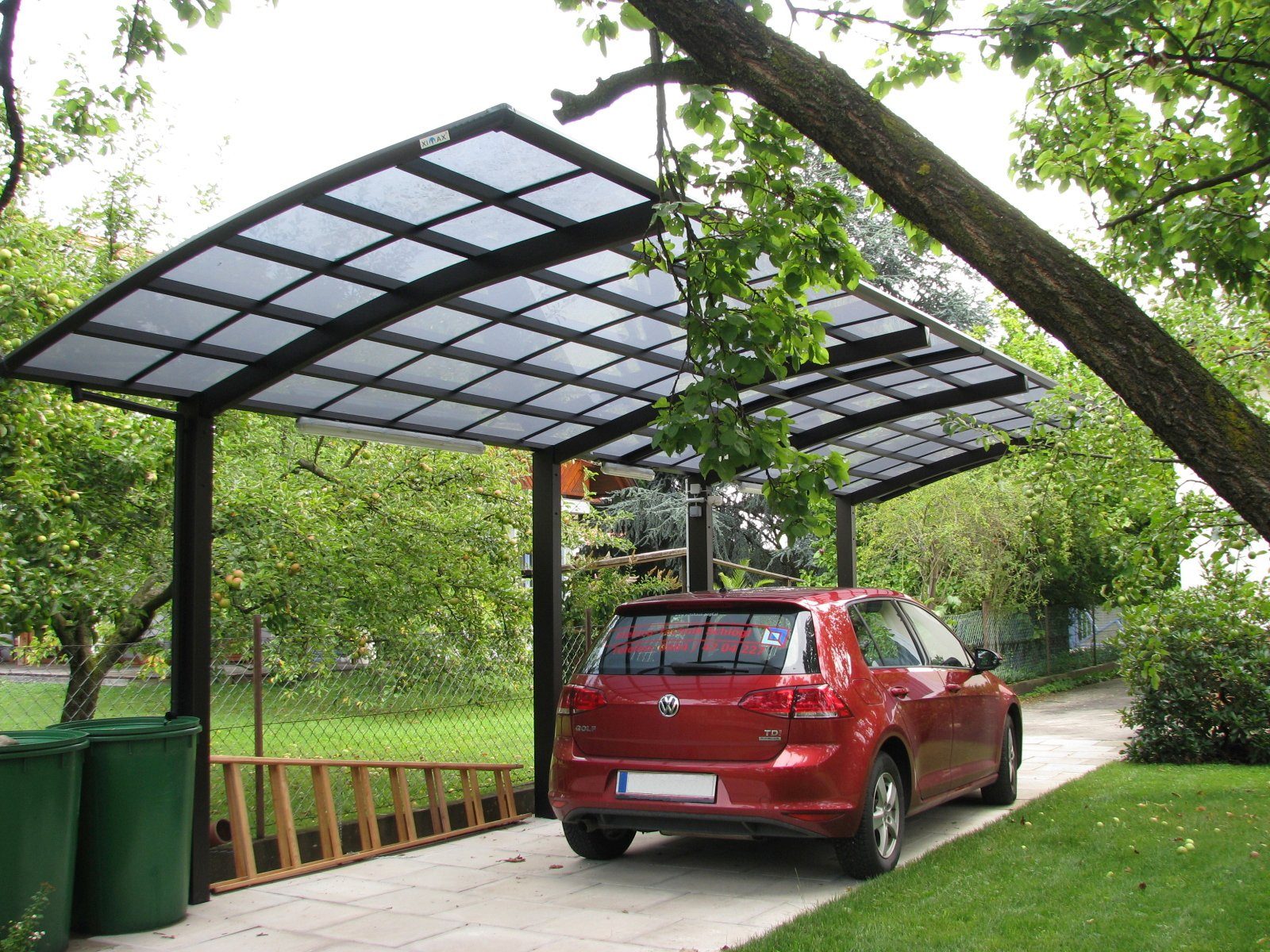 Ximax Doppelcarport Portoforte Typ 60 Tandem-mattbraun, BxT: 270x983 cm, 240  cm Einfahrtshöhe, Aluminium | Carports