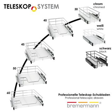 bremermann Teleskopauszug Teleskopschublade, Küchenschublade mit Einlegeboden, 45cm