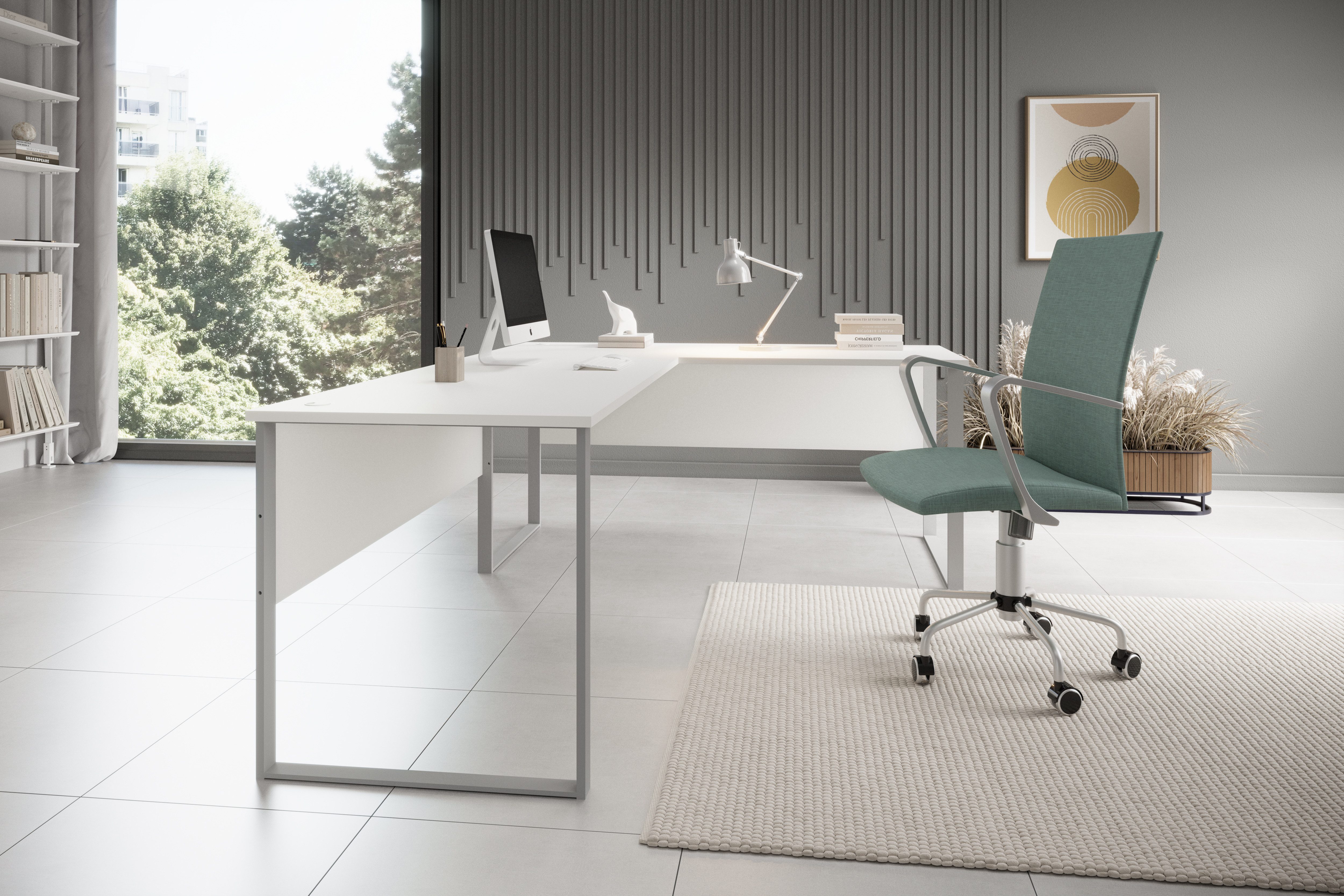 BEGA OFFICE Eckschreibtisch Amanda (1-St), Winkelschreibtisch rechts links montierbar
