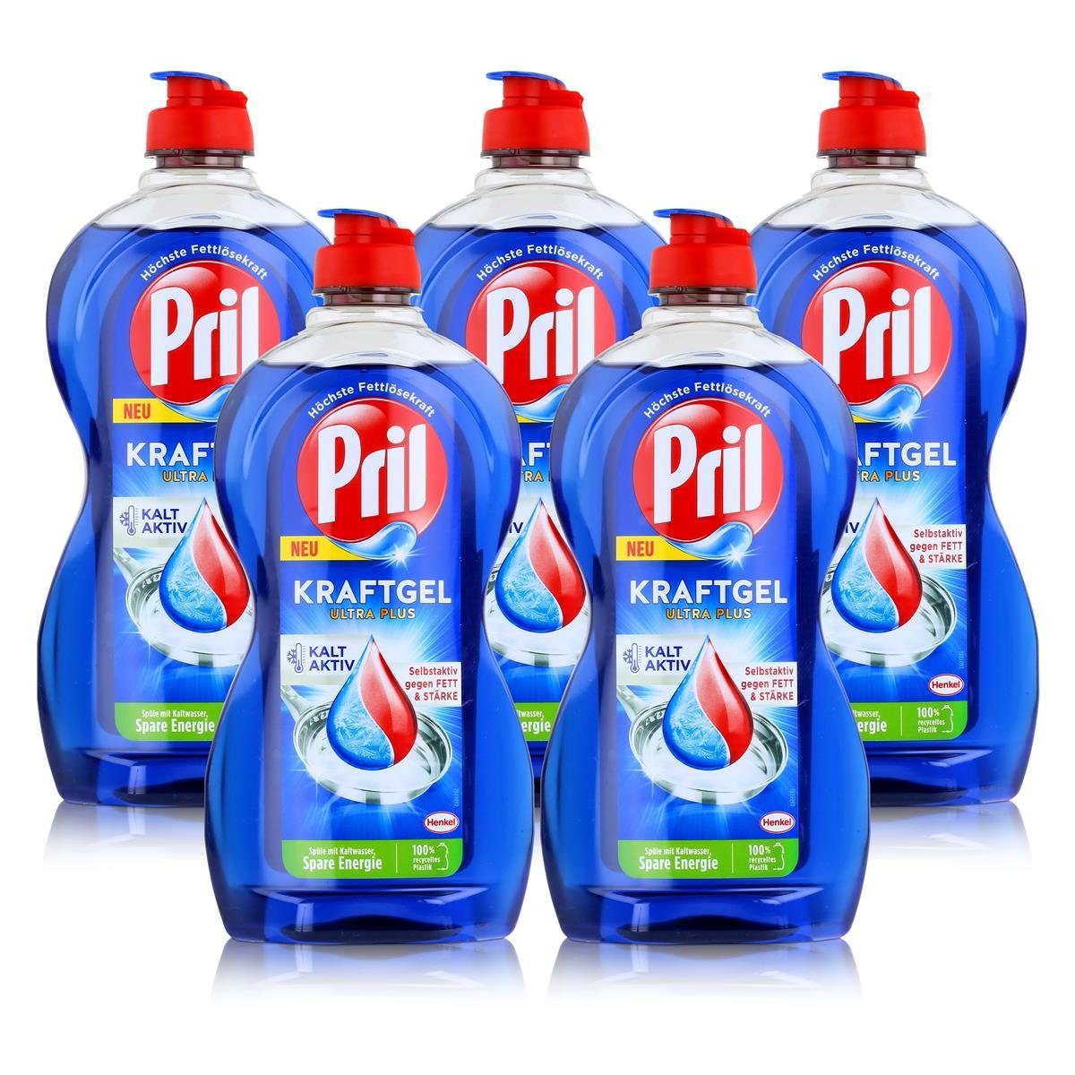 Hohe PRIL Spülmittel 450ml Pa Pril Plus (5er Ultra Fettlösekraft - Geschirrspülmittel Kraftgel