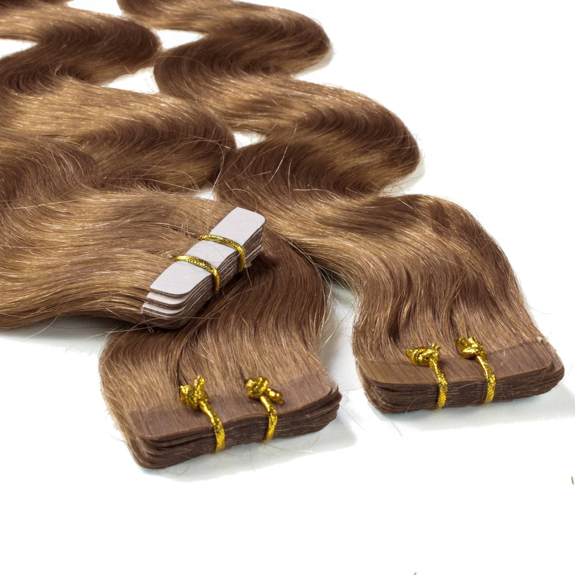 Echthaar-Extension Hellblond Tape hair2heart #8/1 gewellt Extensions Asch 60cm