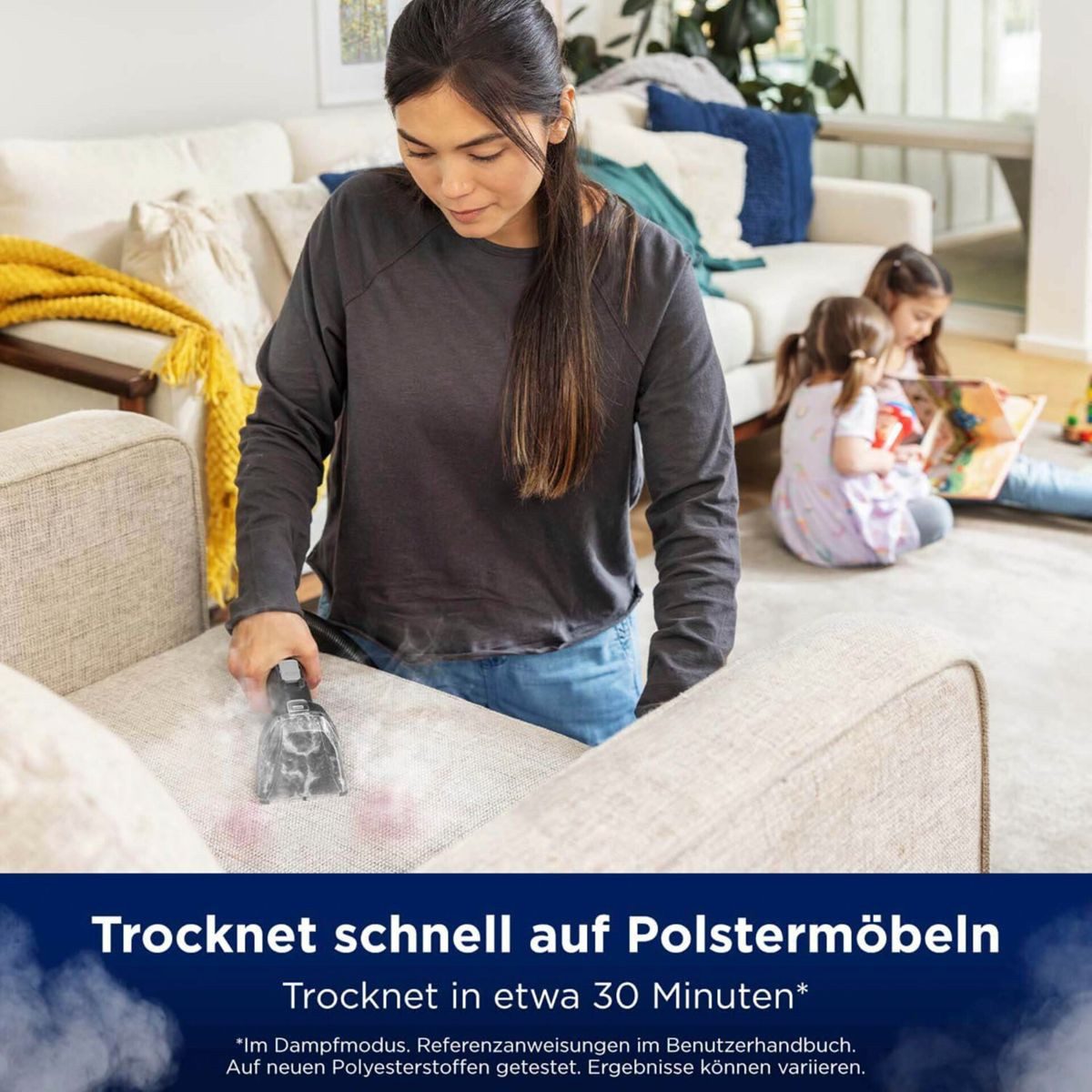 Bissell Multi-Sauger 3700N, Triple Action™: Dämpfen, Schrubben und Saugen, Leistungsstarke 1000 W